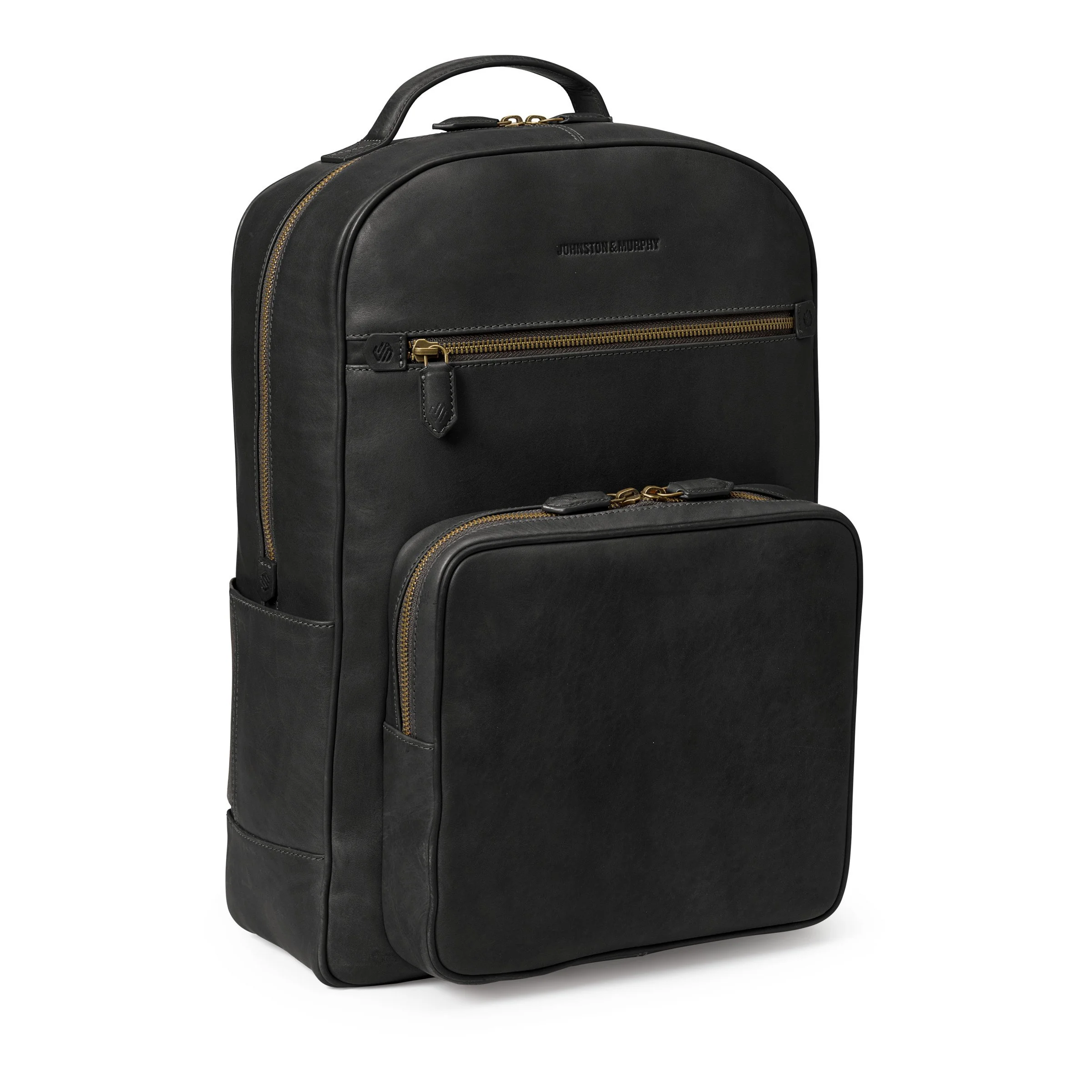 J&M Rhodes Backpack Black Full Grain Leather