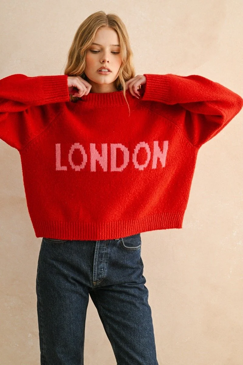 London Knit Sweater Red
