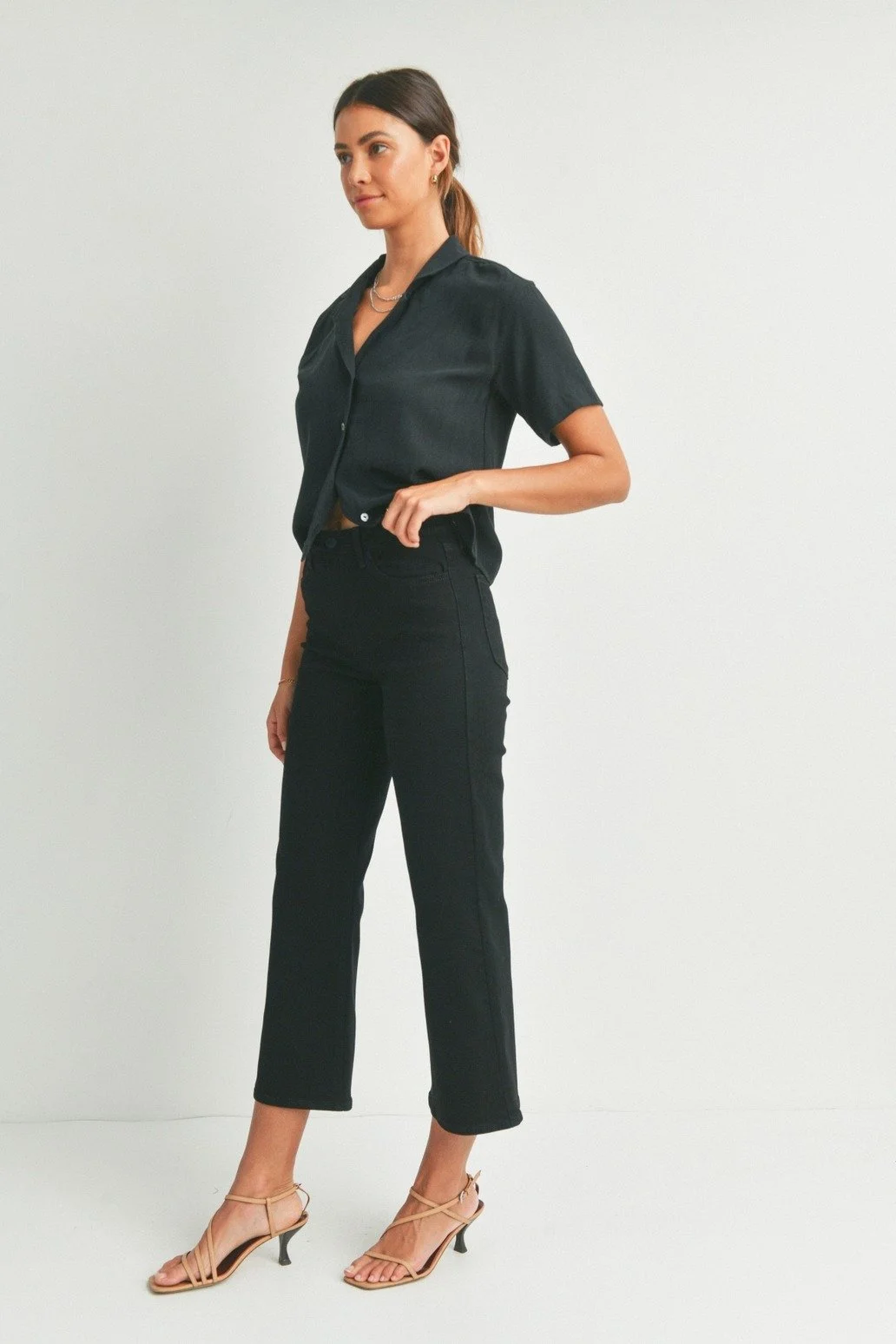 The Classic High Rise Wide Leg Black