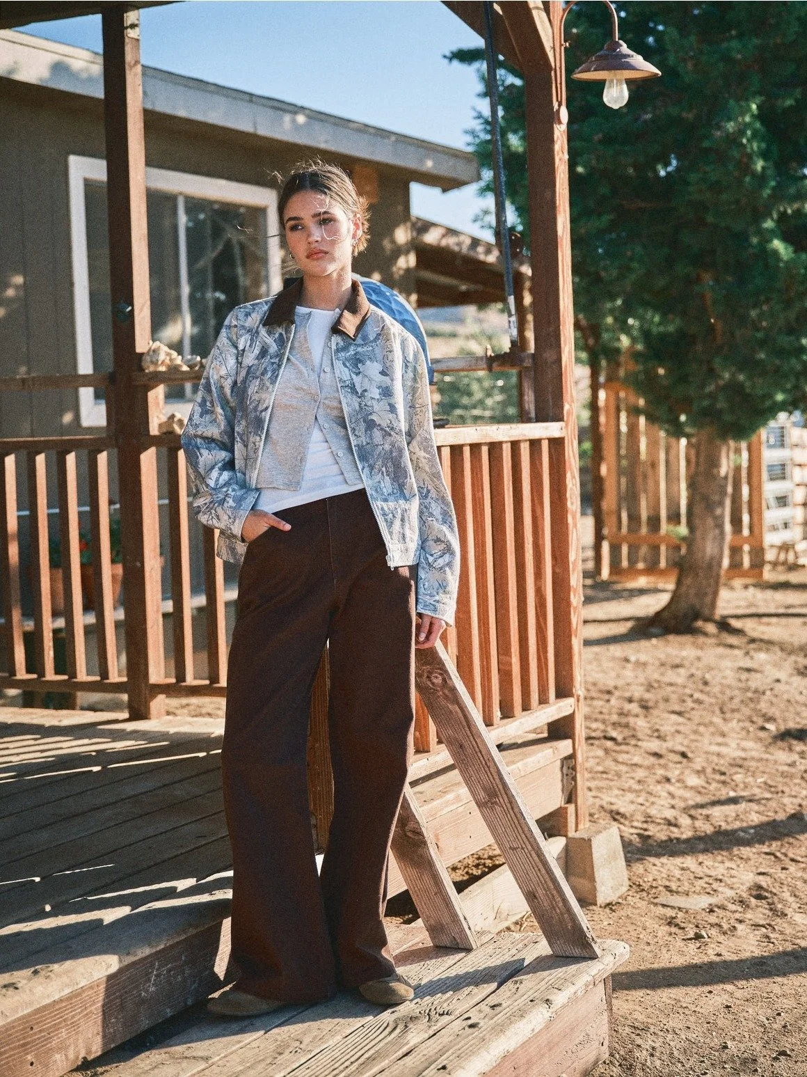 Rocky Twill Wide Leg Pant Chocolate