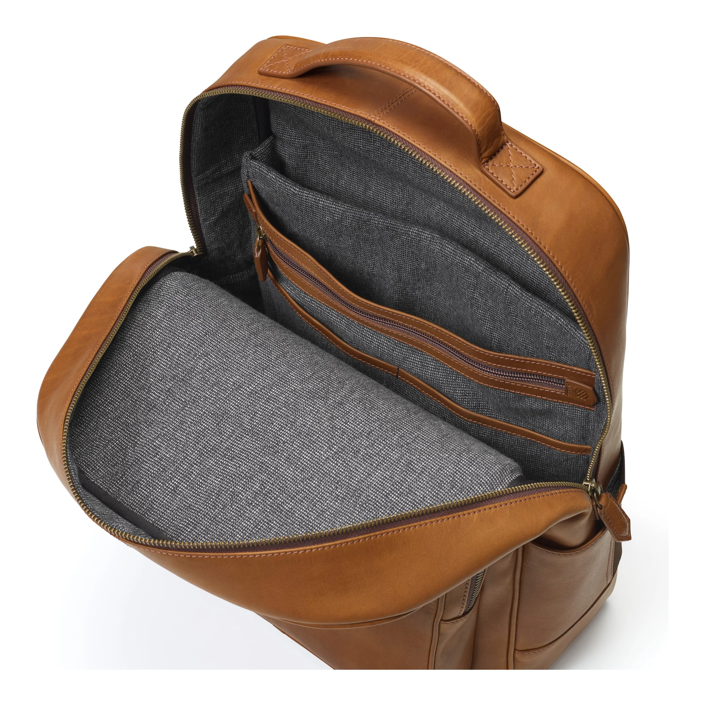 J&M Rhodes Backpack Tan Full Grain Leather