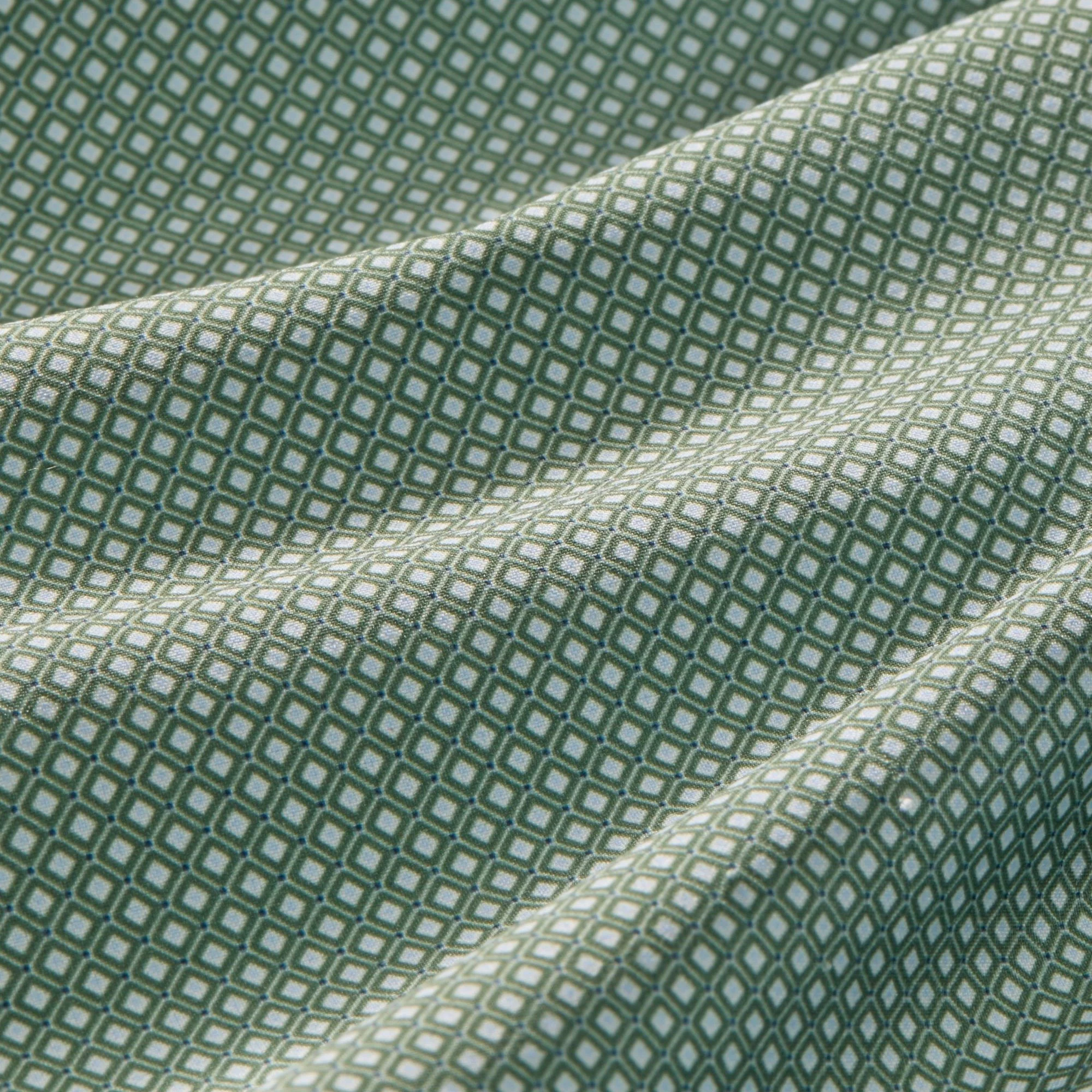 M+M Leeward No Tuck Dress Shirt Olive Pressed Diamond