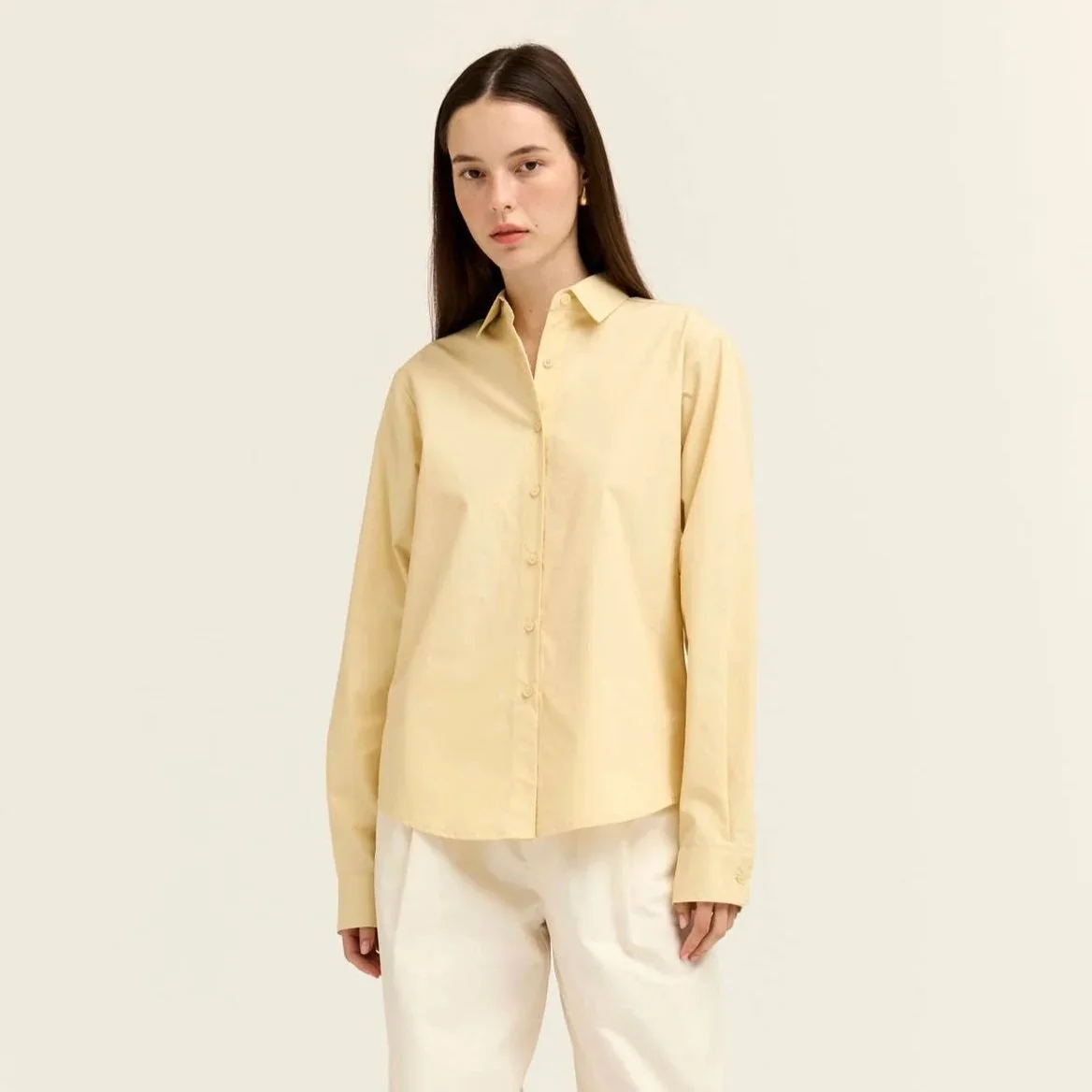Classic Poplin Button Down Butter Yellow