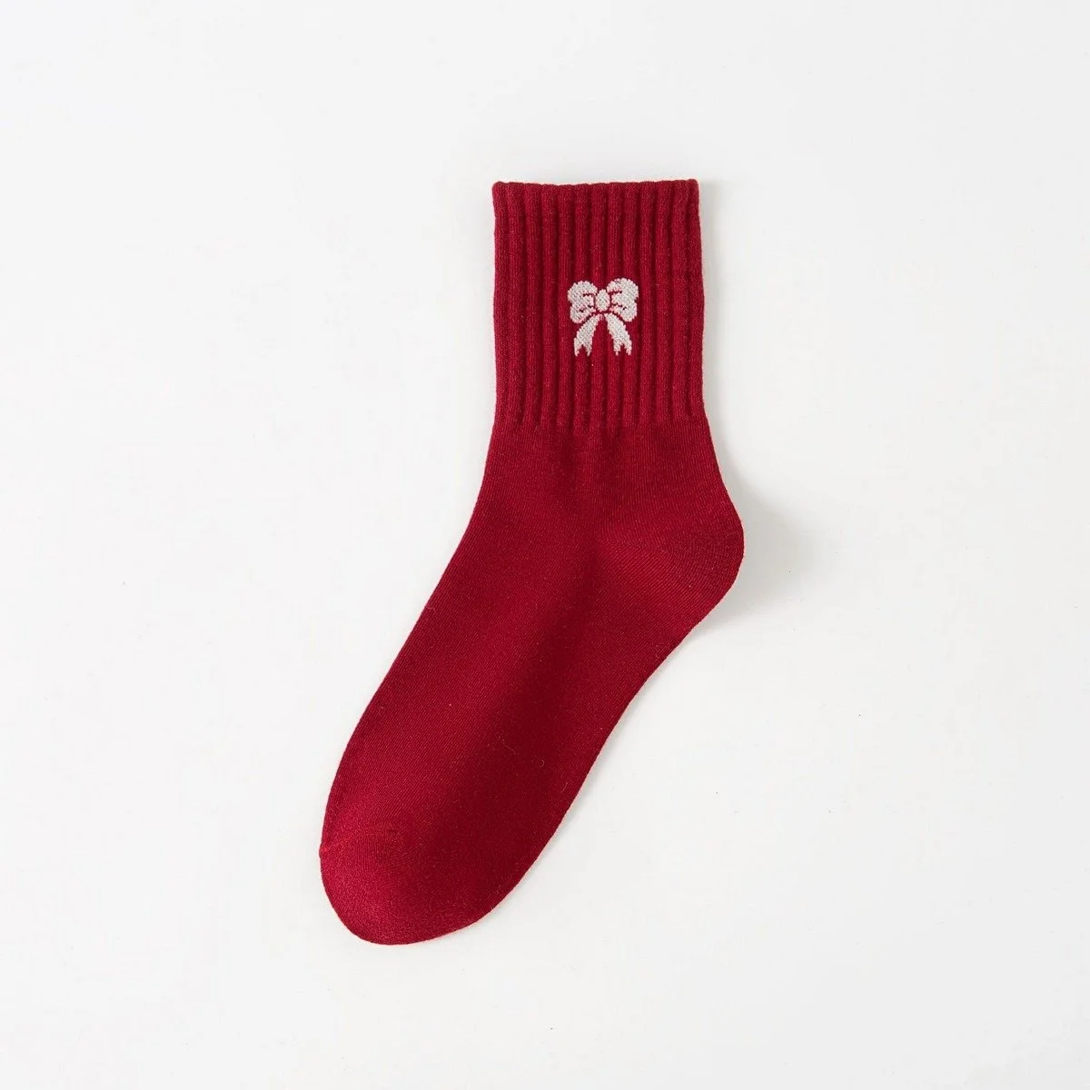 Cherry Red Bow Socks