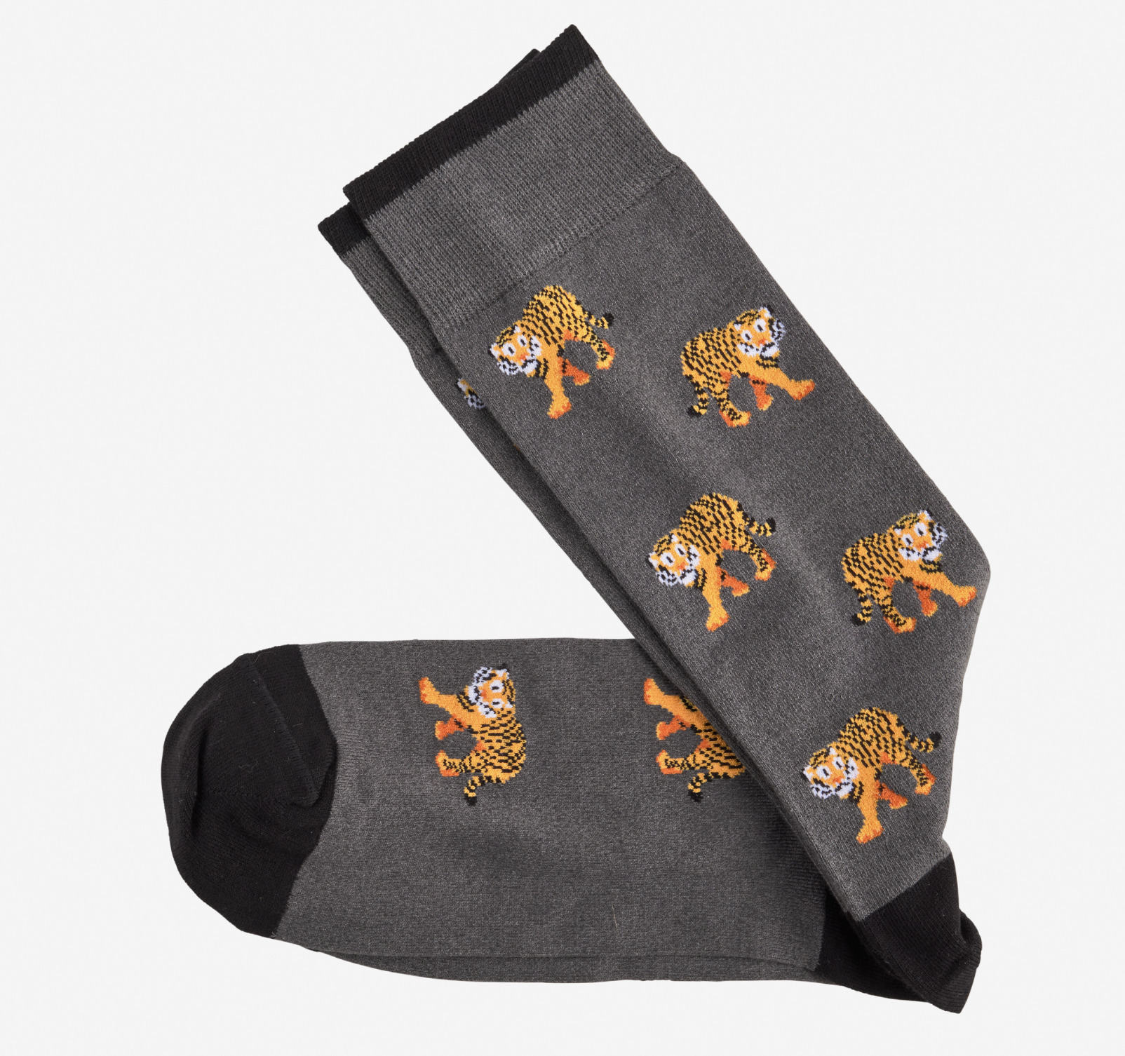 J&M Pima Cotton Socks Light Gray Tiger
