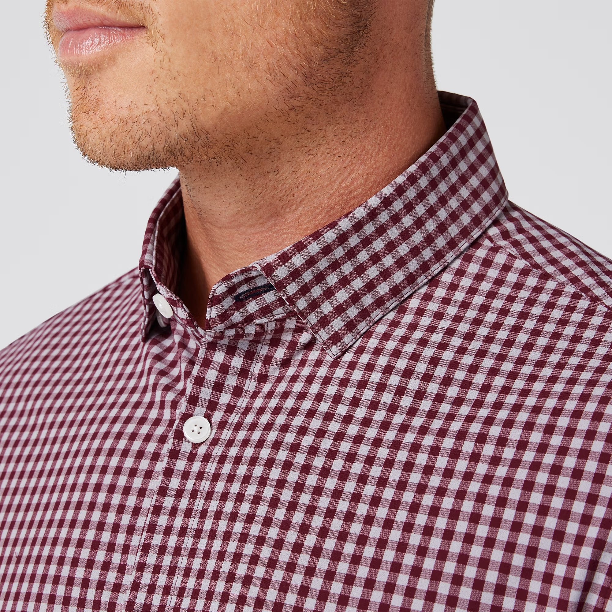 Mizzen + Main Leeward Dress Shirt Garnet Gingham