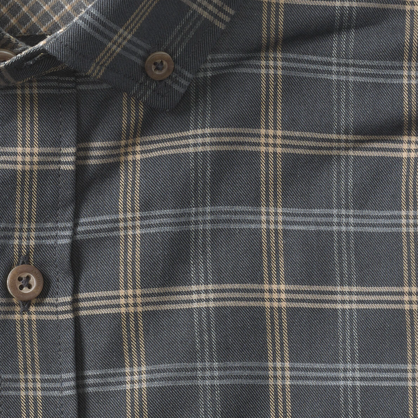 Johnston & Murphy Heathered Woven Shirt Charcoal/Tan Triple Grid Check