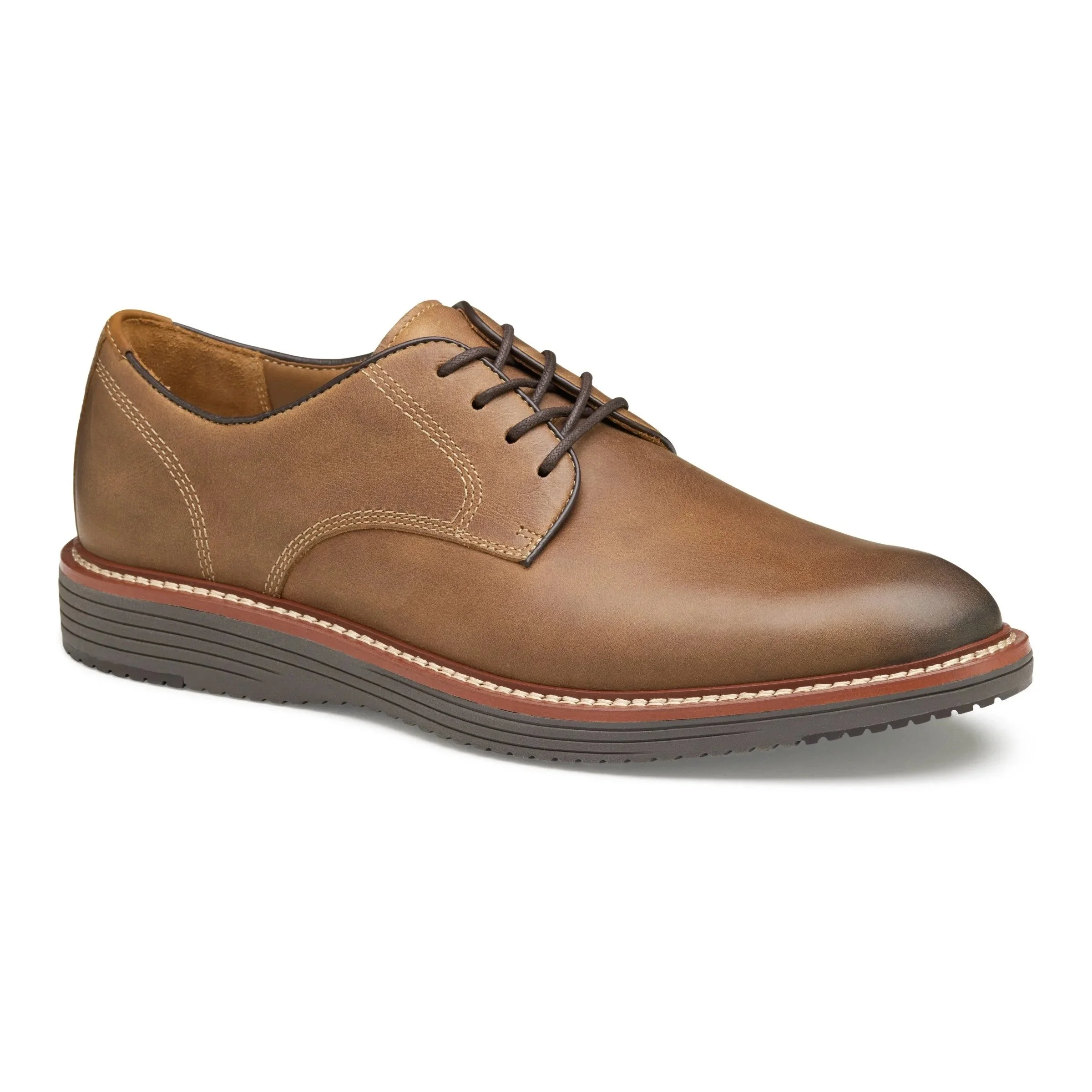 Johnston & Murphy Upton Plain Toe Tan Oiled Full Grain