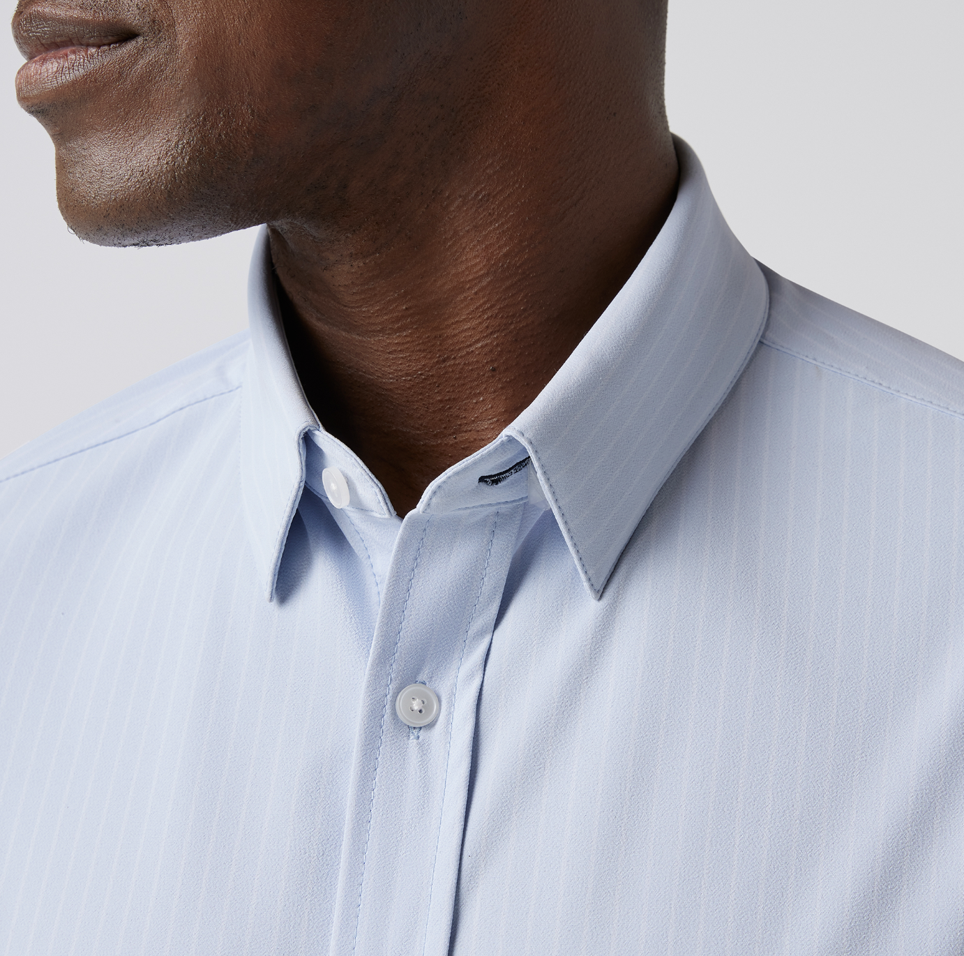 Mizzen + Main Leeward Formal Dress Shirt Sky Pinstripe