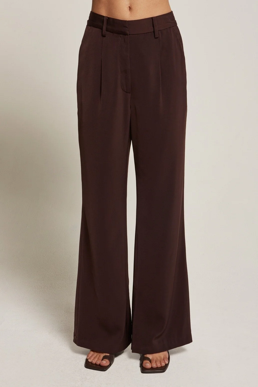Neveah Silky Wide Leg Trousers Merlot