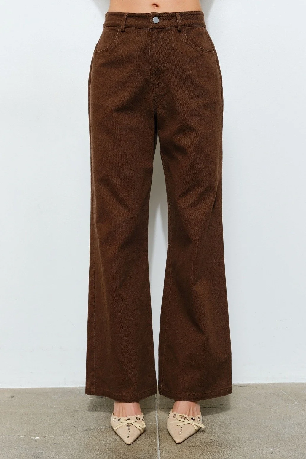Rocky Twill Wide Leg Pant Chocolate