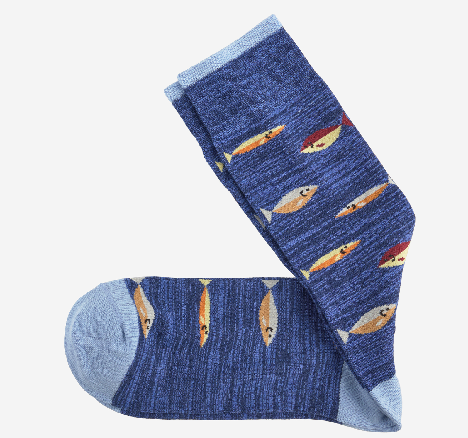 J&M Space Dyed Socks Blue Fish