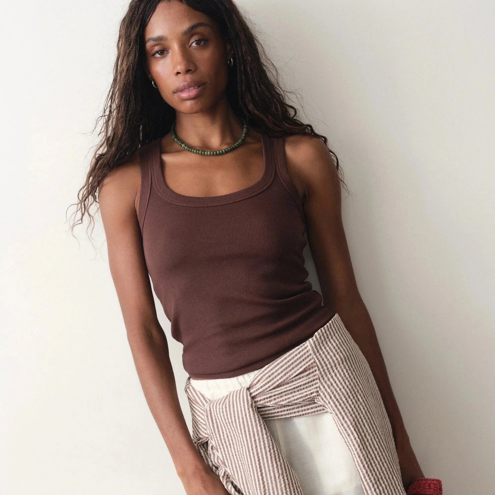 Marine Layer Lexi Rib Sun-In Tank Chocolate