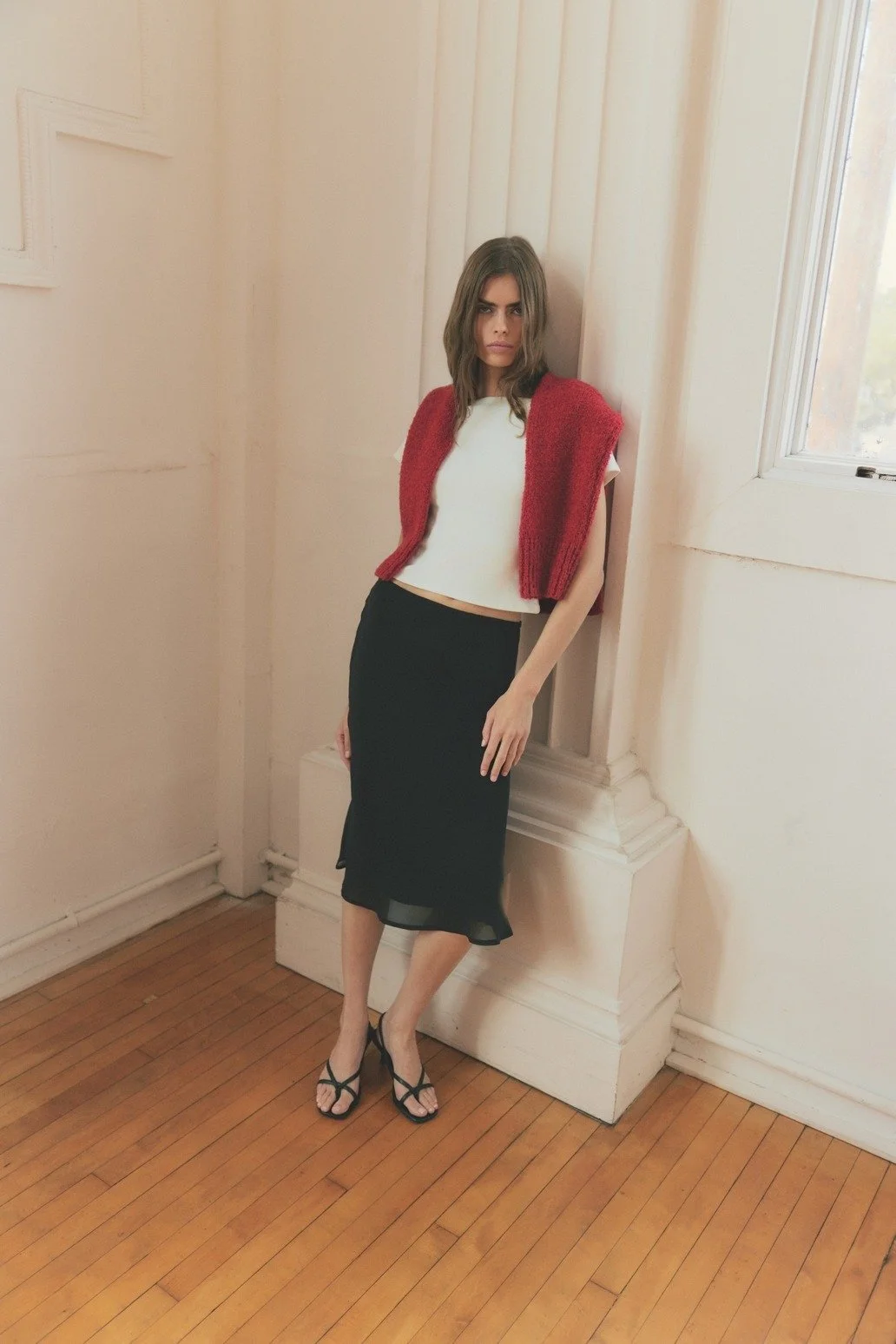 The Moya Layered Midi Skirt Black