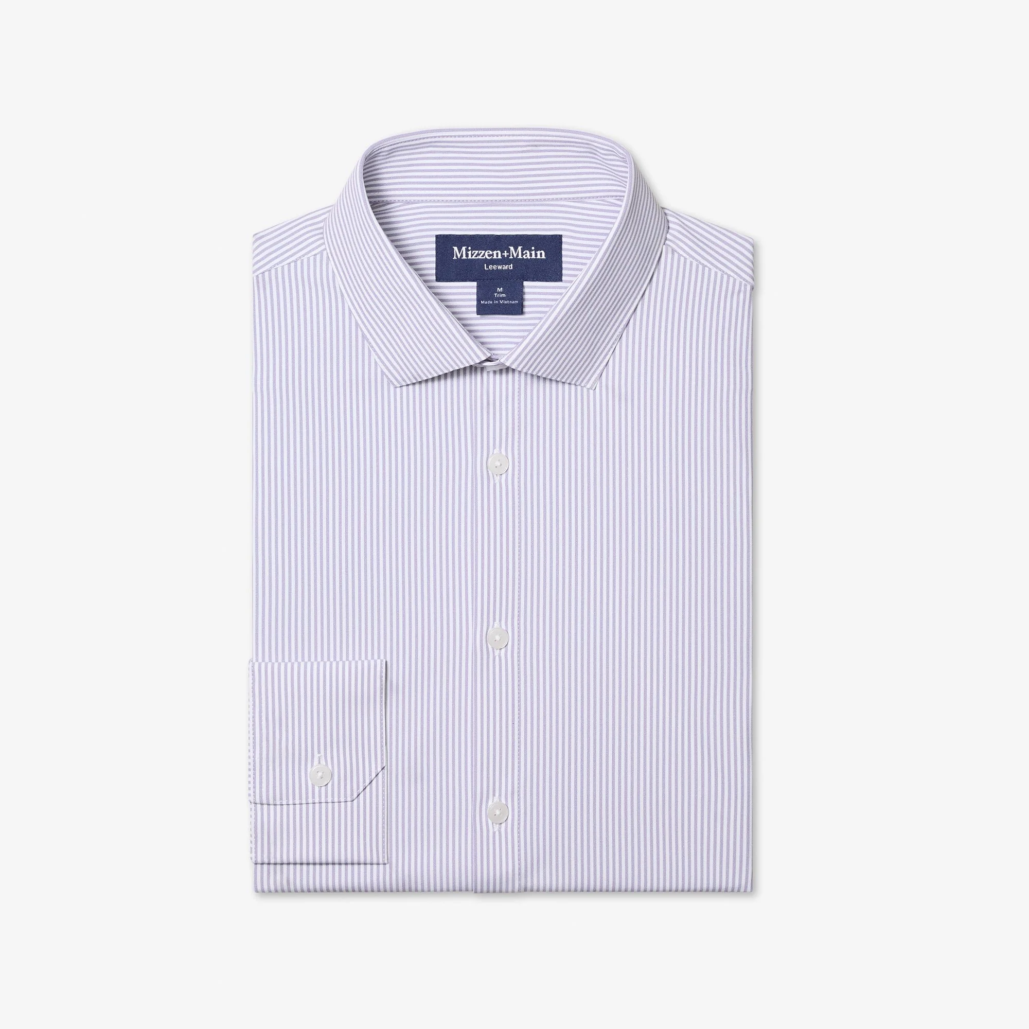 Mizzen and Main - Leeward Dress Shirt - Purple Dusk Banker Stripe - 1.jpg