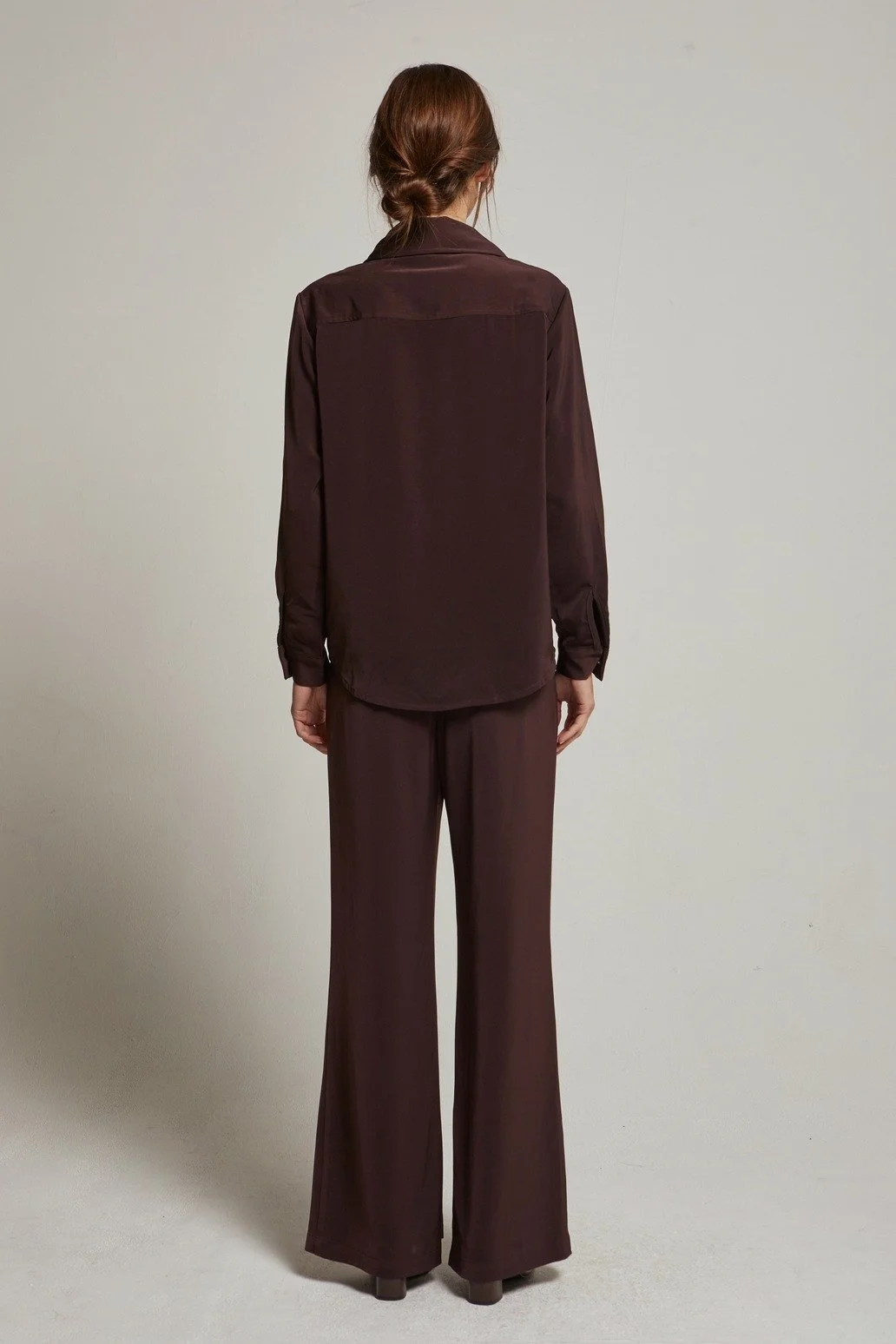 Neveah Silky Wide Leg Trousers Merlot