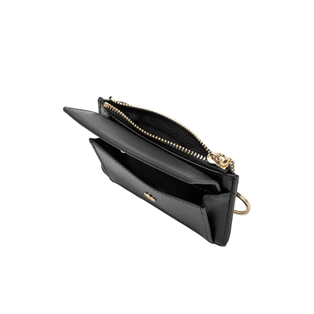 Kara Vegan Card Case Wallet Black