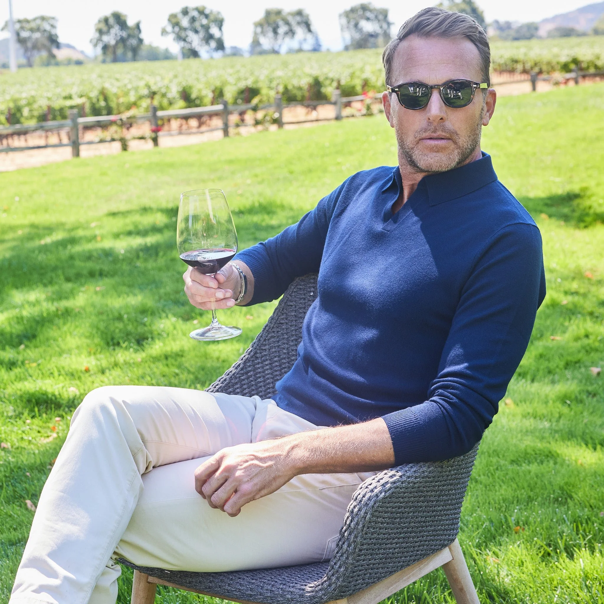 Collars & Co. - Bellagio Buttonless Long Sleeve Merino Polo - Navy - 2.jpg