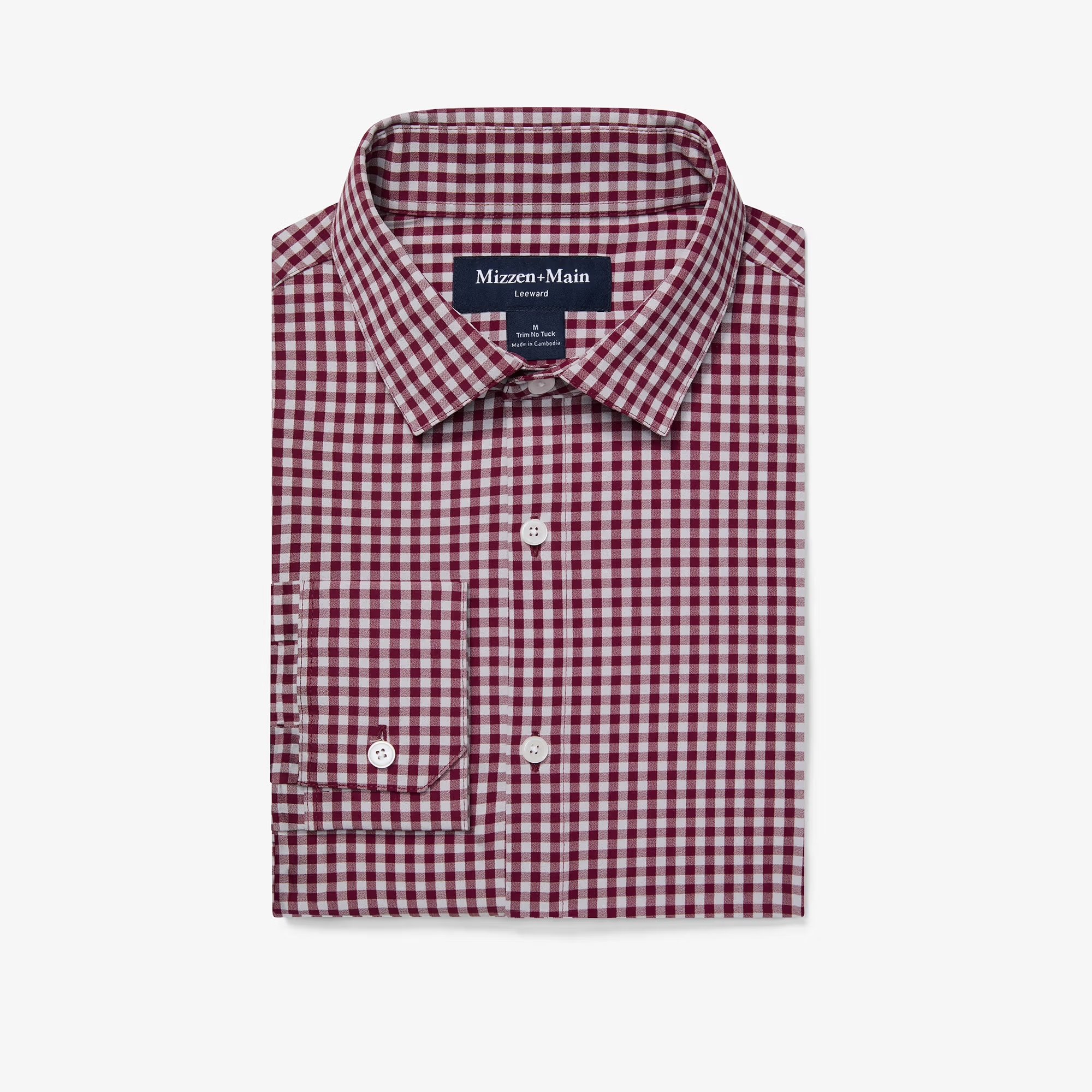 Mizzen + Main Leeward Dress Shirt Garnet Gingham