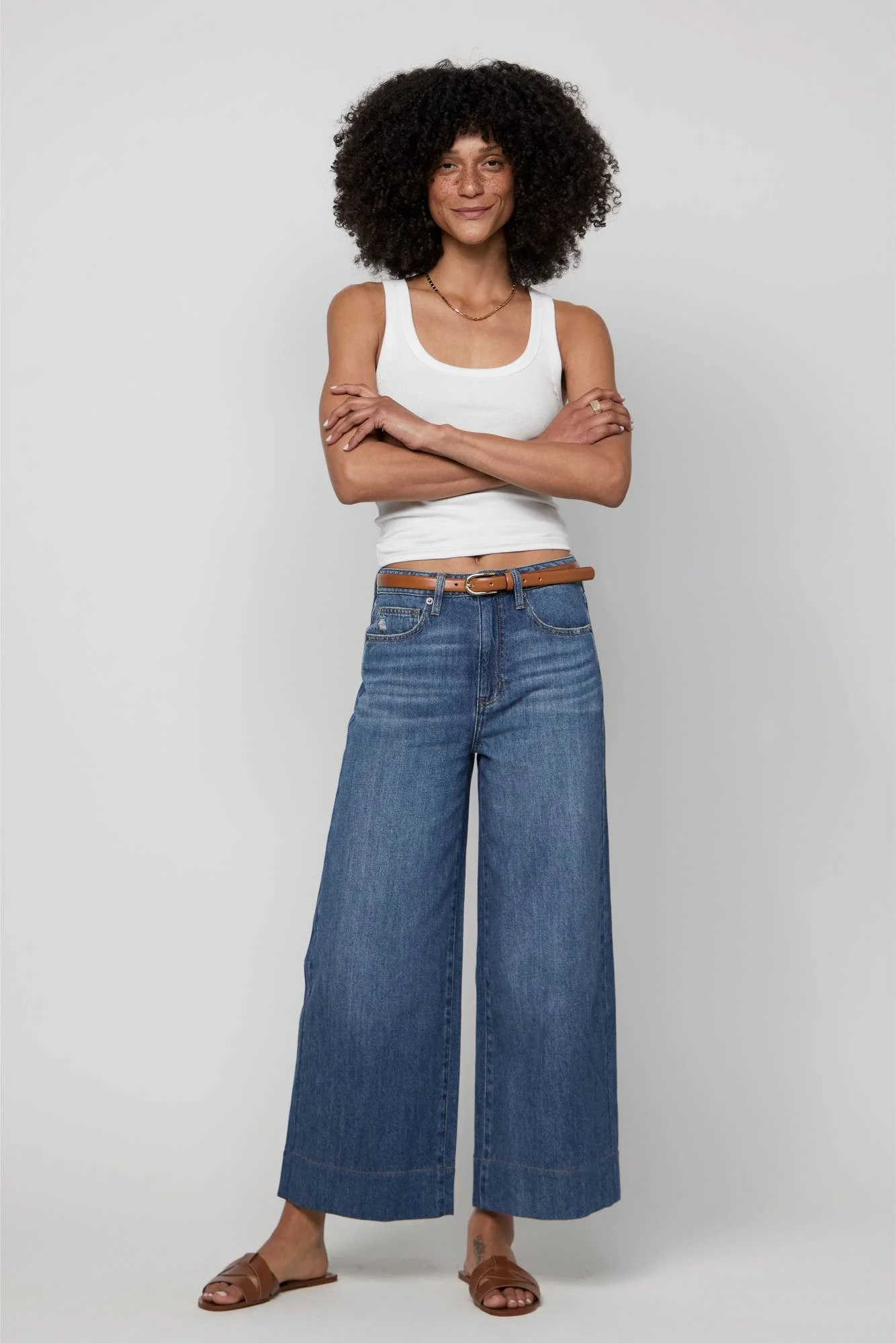 Dakota High Rise Cropped Wide Traditional Vintage Worn