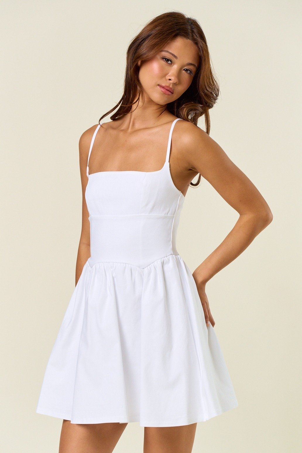 Fit & Flare Mini Dress White