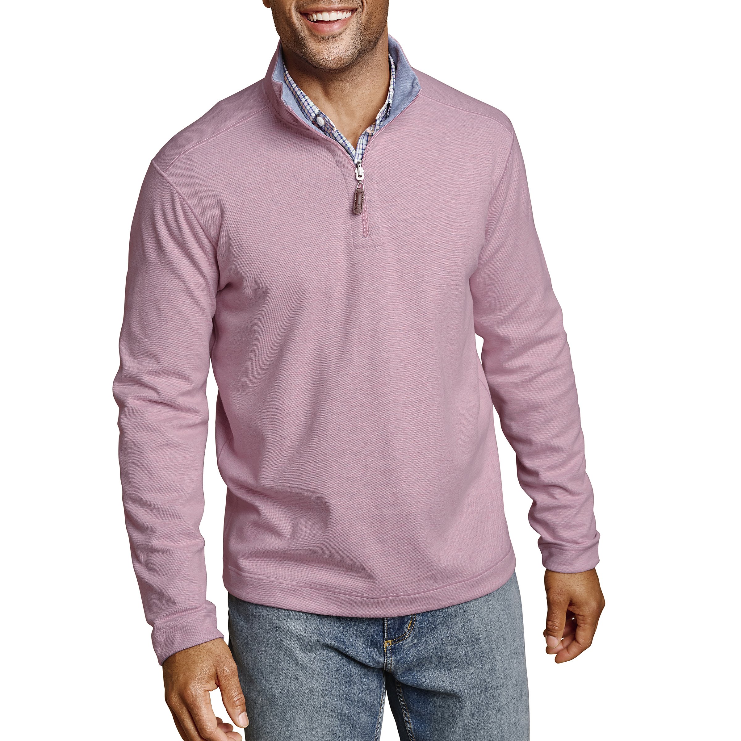 J&M Icon Reversible Quarter Zip Pink/Light Blue