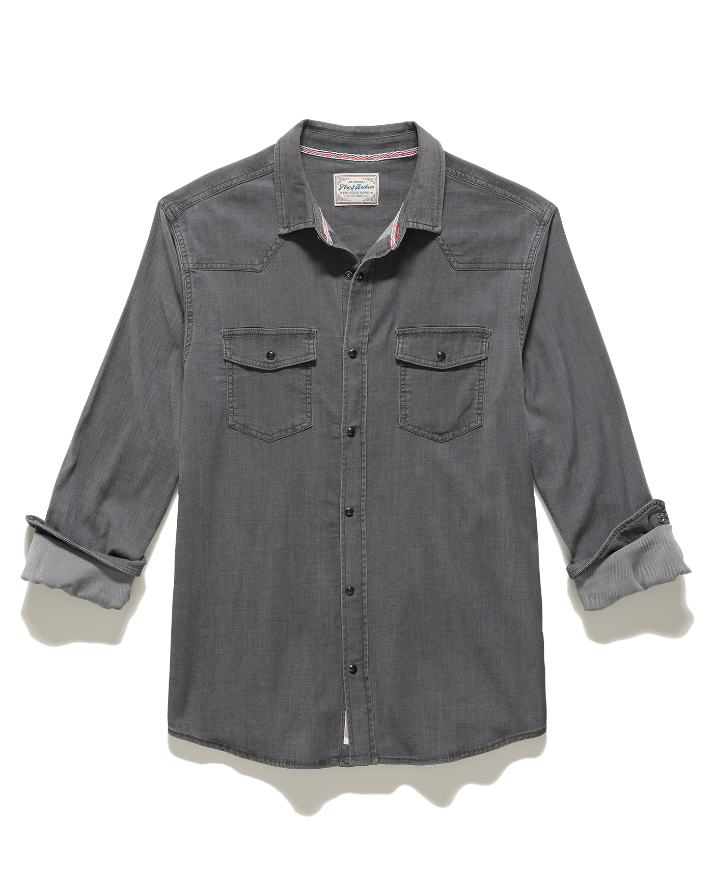 Flag & Anthem Sacramento Chambray Western Shirt Grey