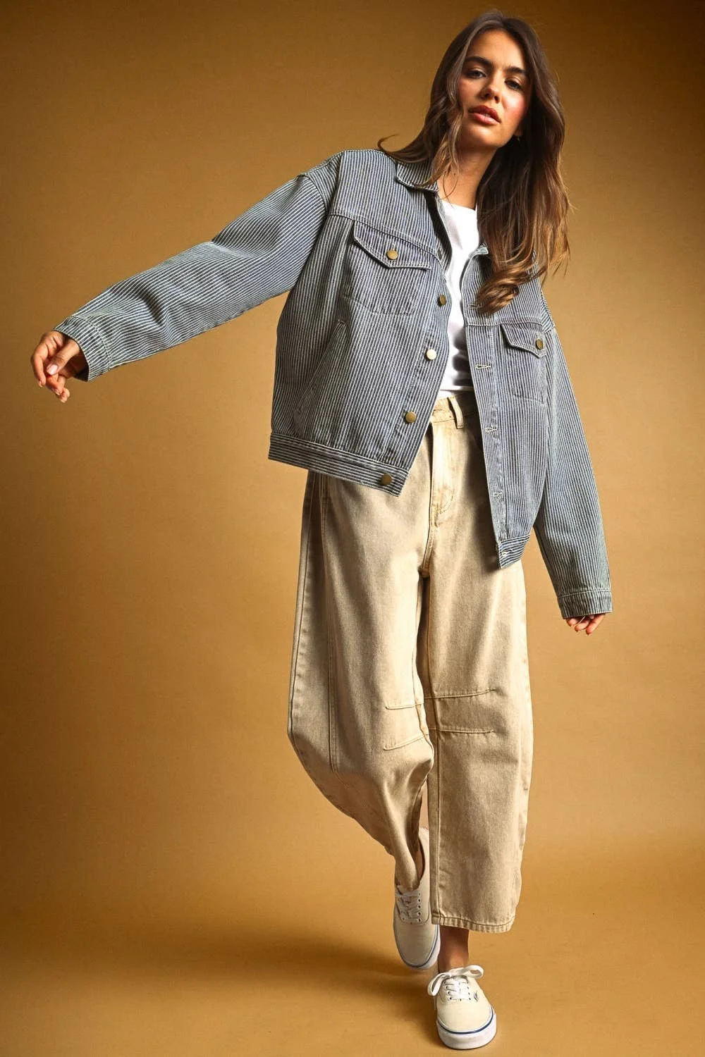 Denim Button Jacket Engineer Stripe