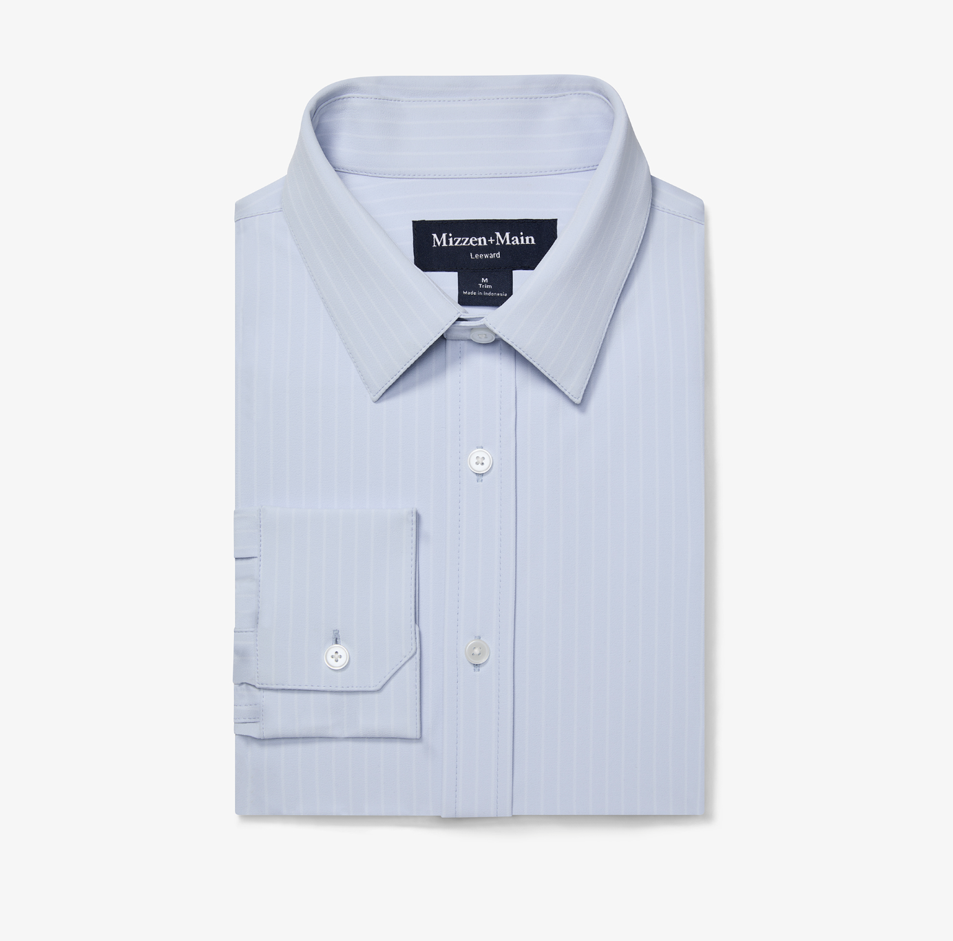 Mizzen + Main Leeward Formal Dress Shirt Sky Pinstripe
