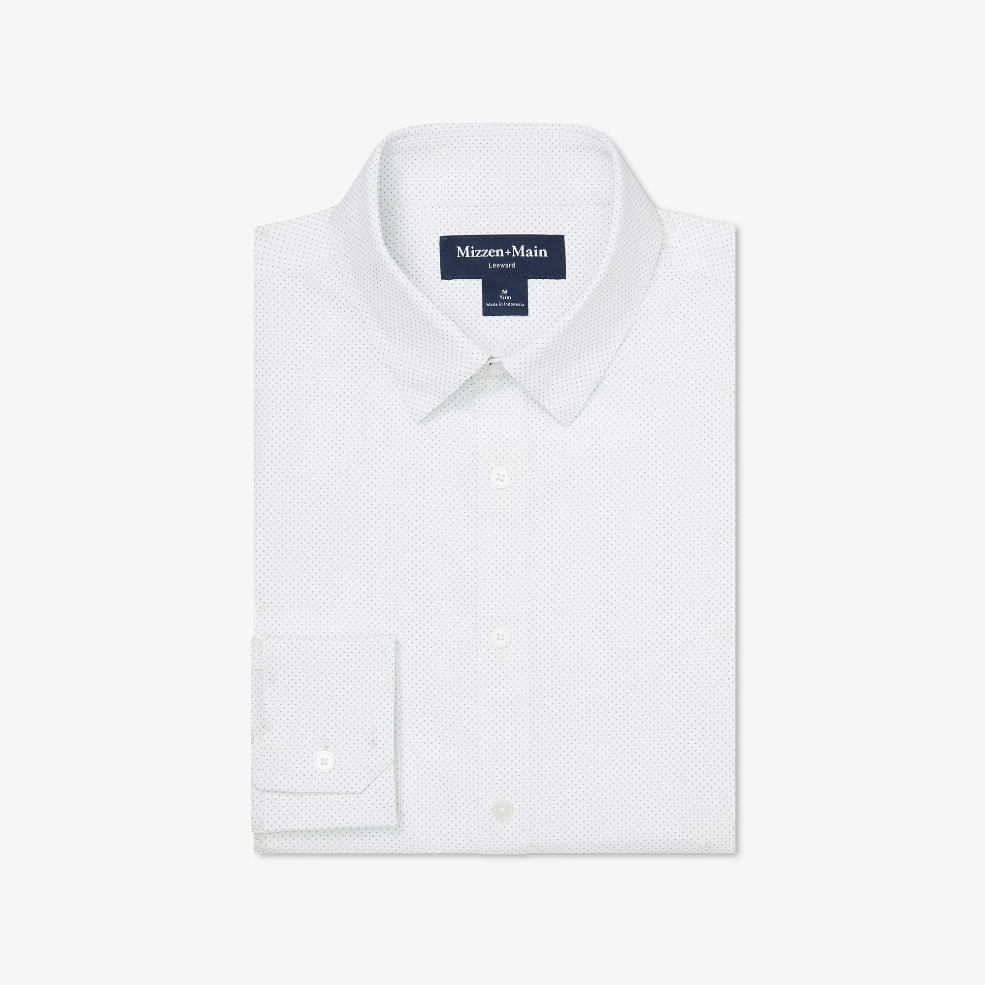 M+M Leeward Dress Shirt Olive Micro Dot