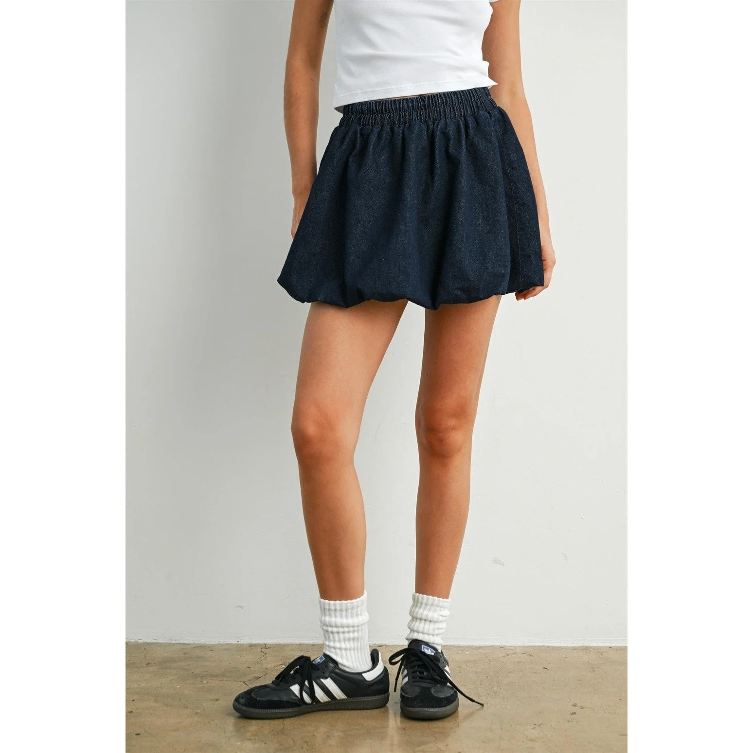 Denim Bubble Skirt Indigo