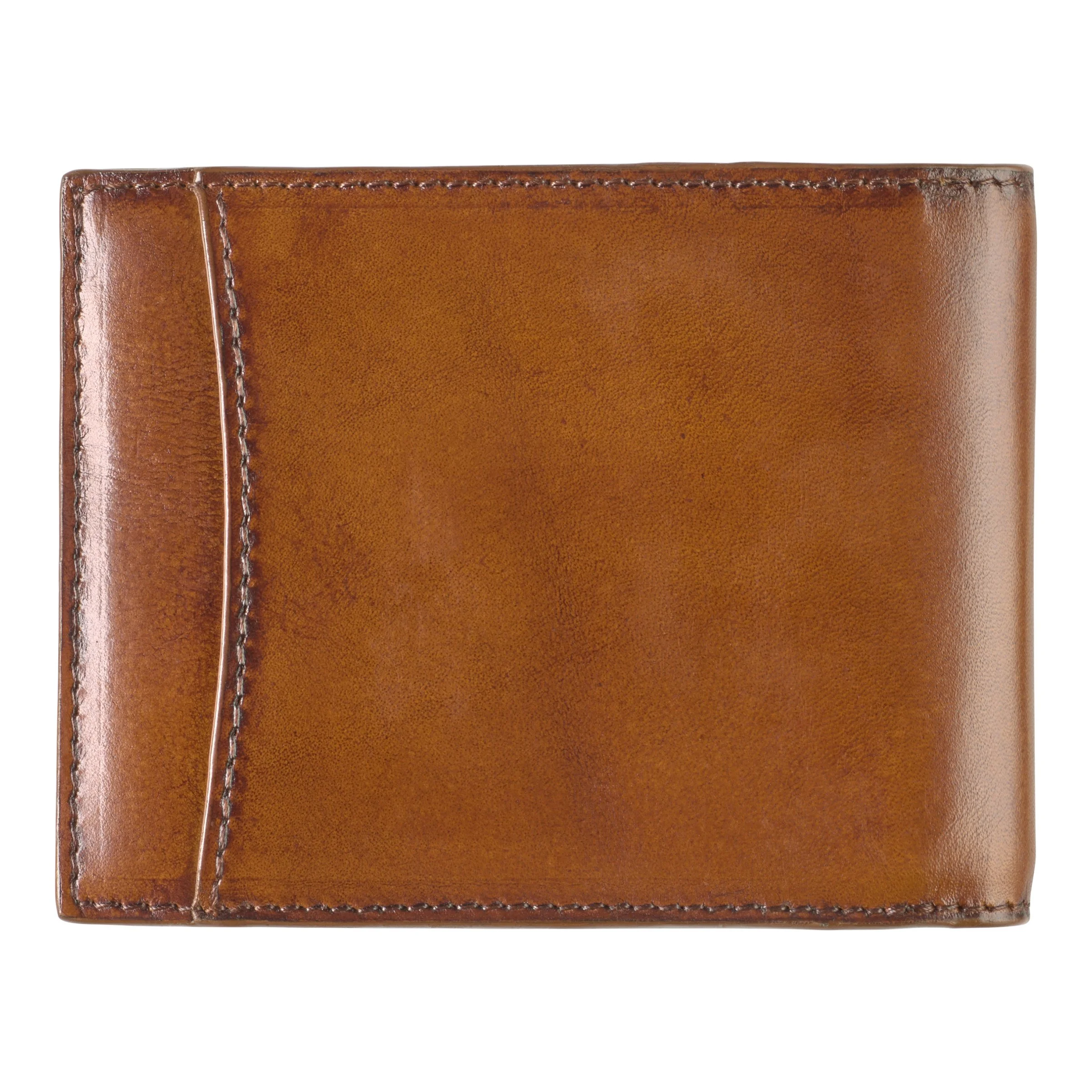 J&M Hudson Burnished Billfold Wallet Brown
