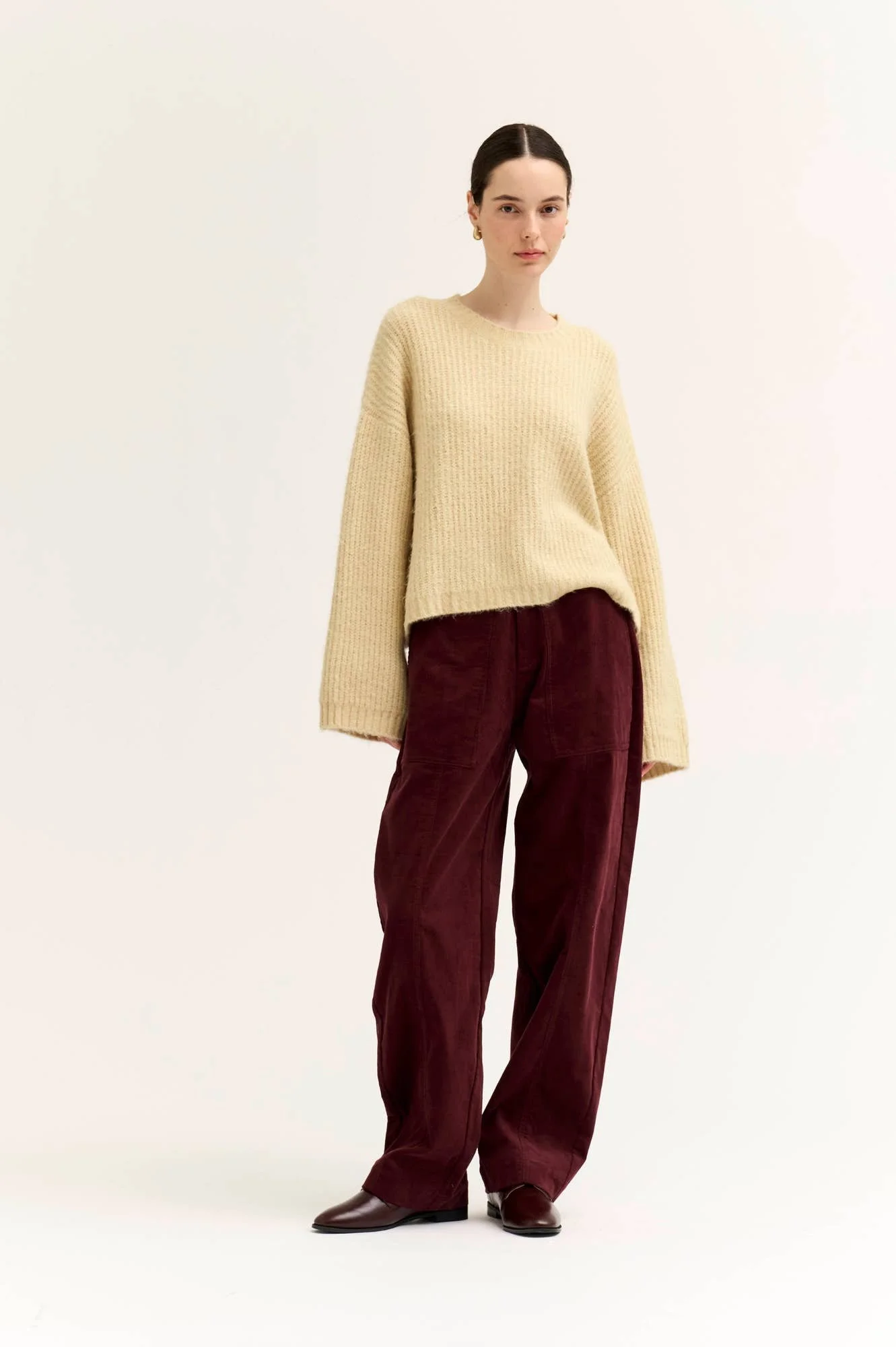 Loose Fit Fuzzy Yarn Sweater Butter