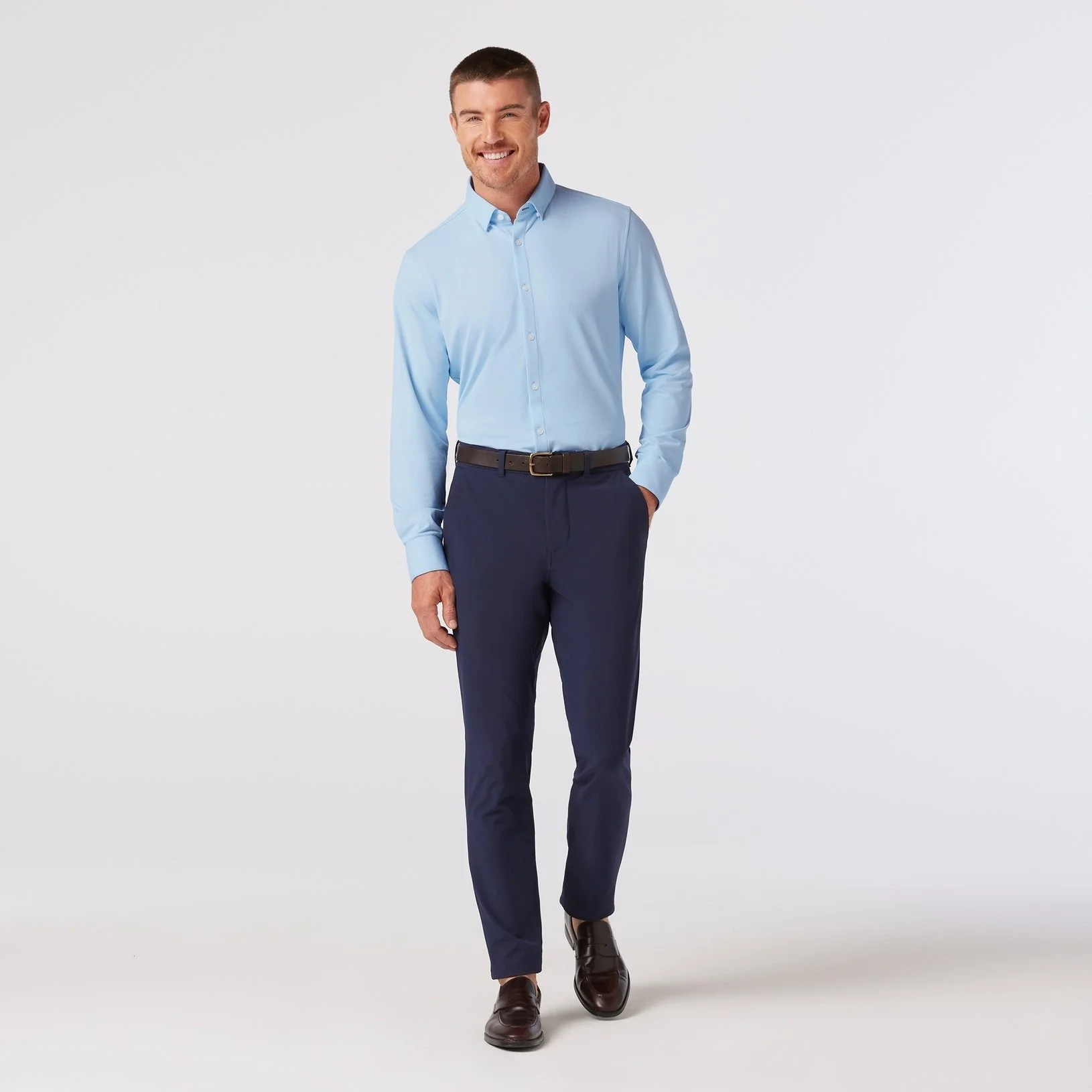 cyan dress shirt M+M Halyard Dress Shirt Light Cyan  Byron & Barclay