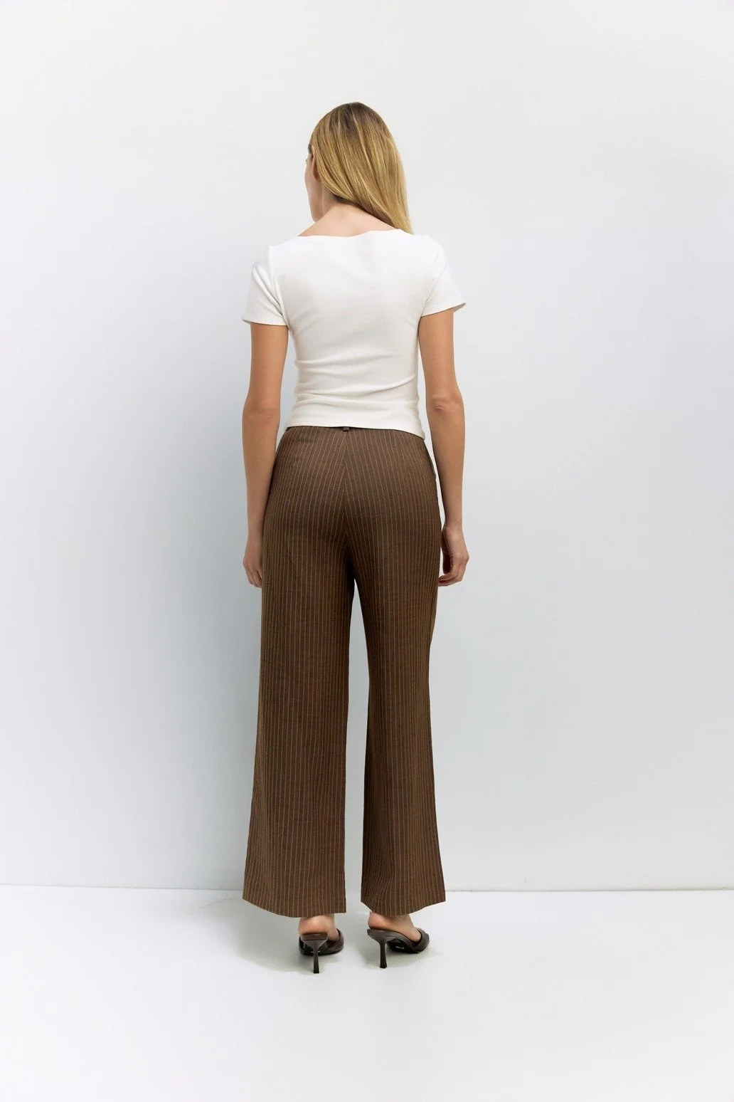 The Mariah Pinstripe Trousers Brown