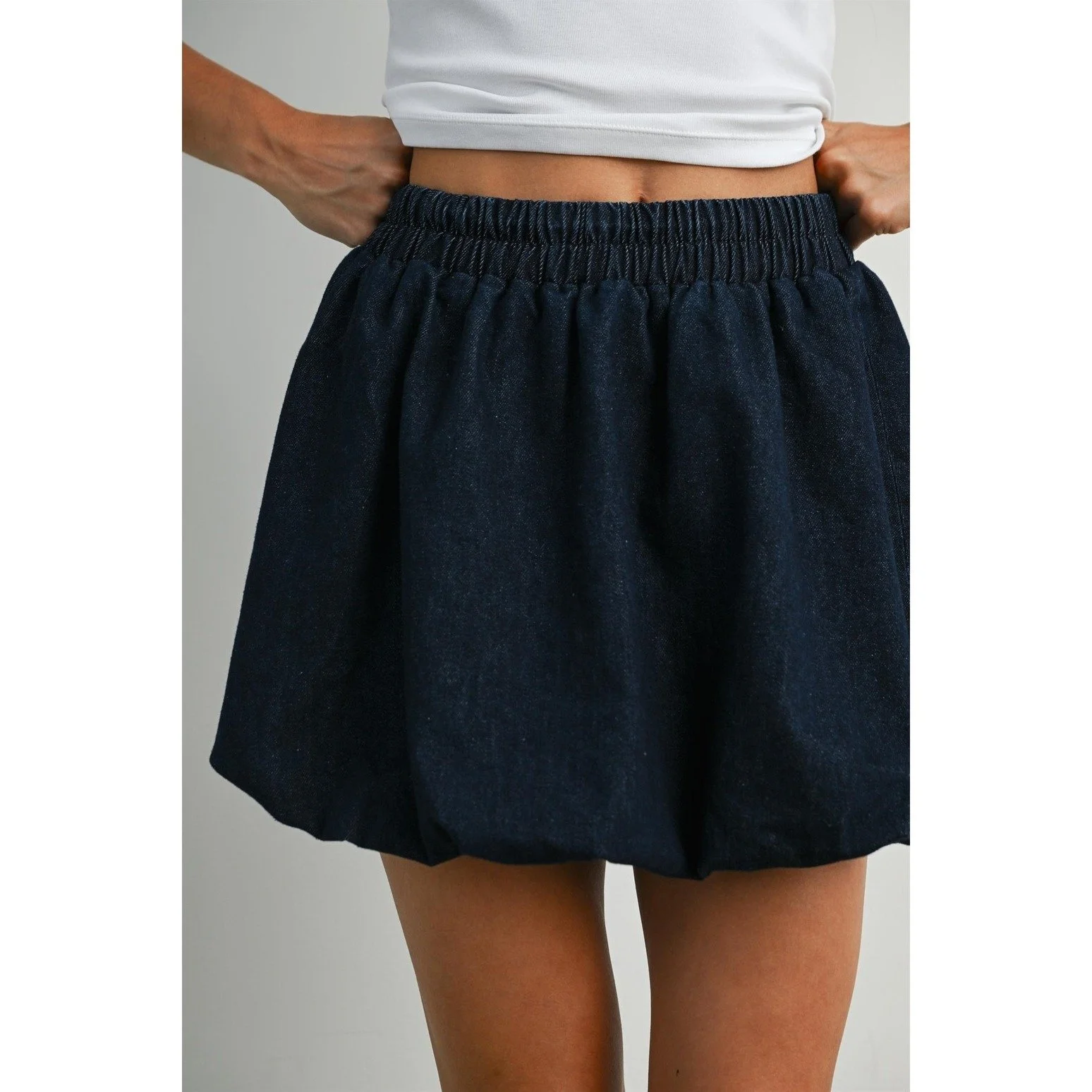 Denim Bubble Skirt Indigo