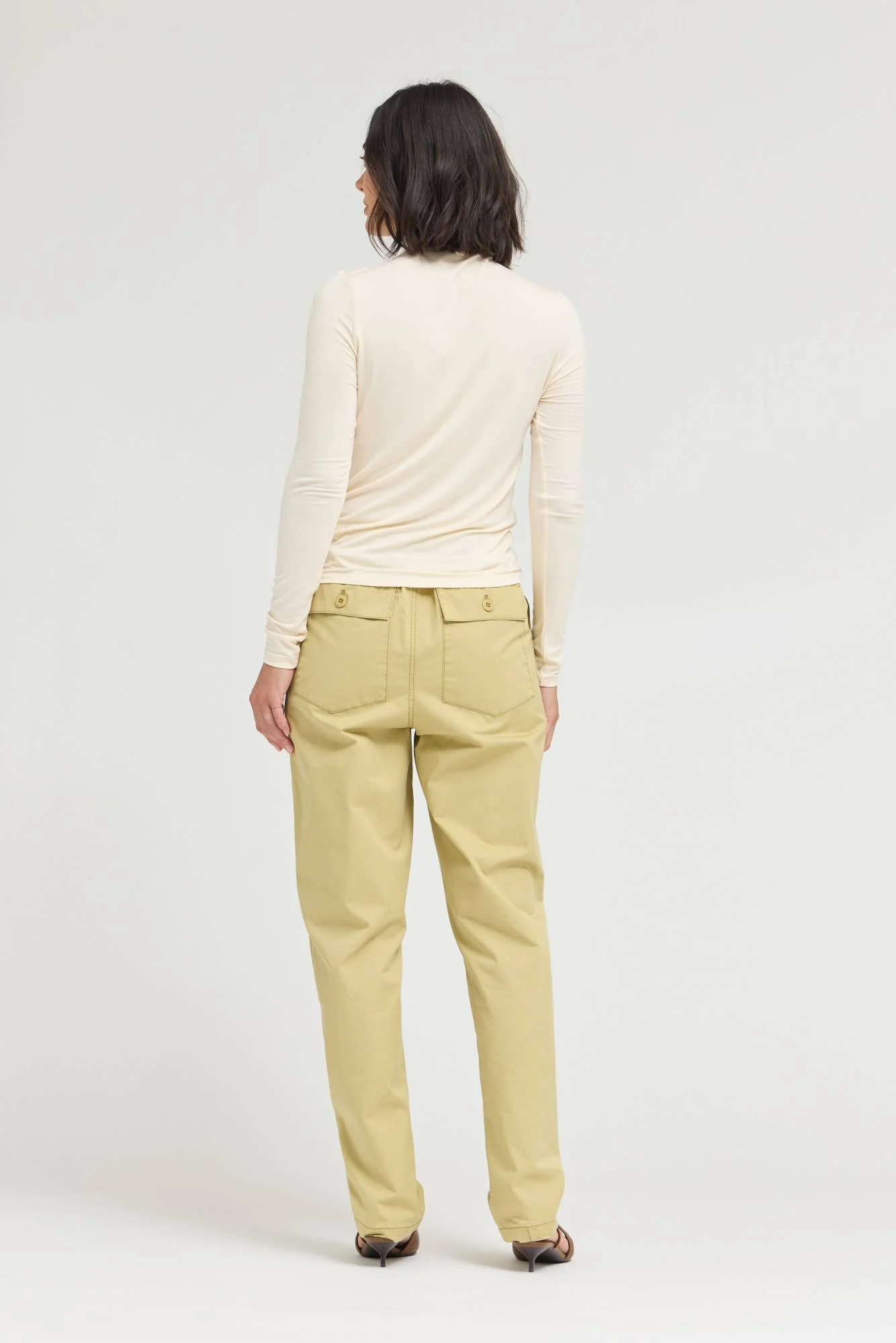 Basic Modal Turtleneck Top Cream