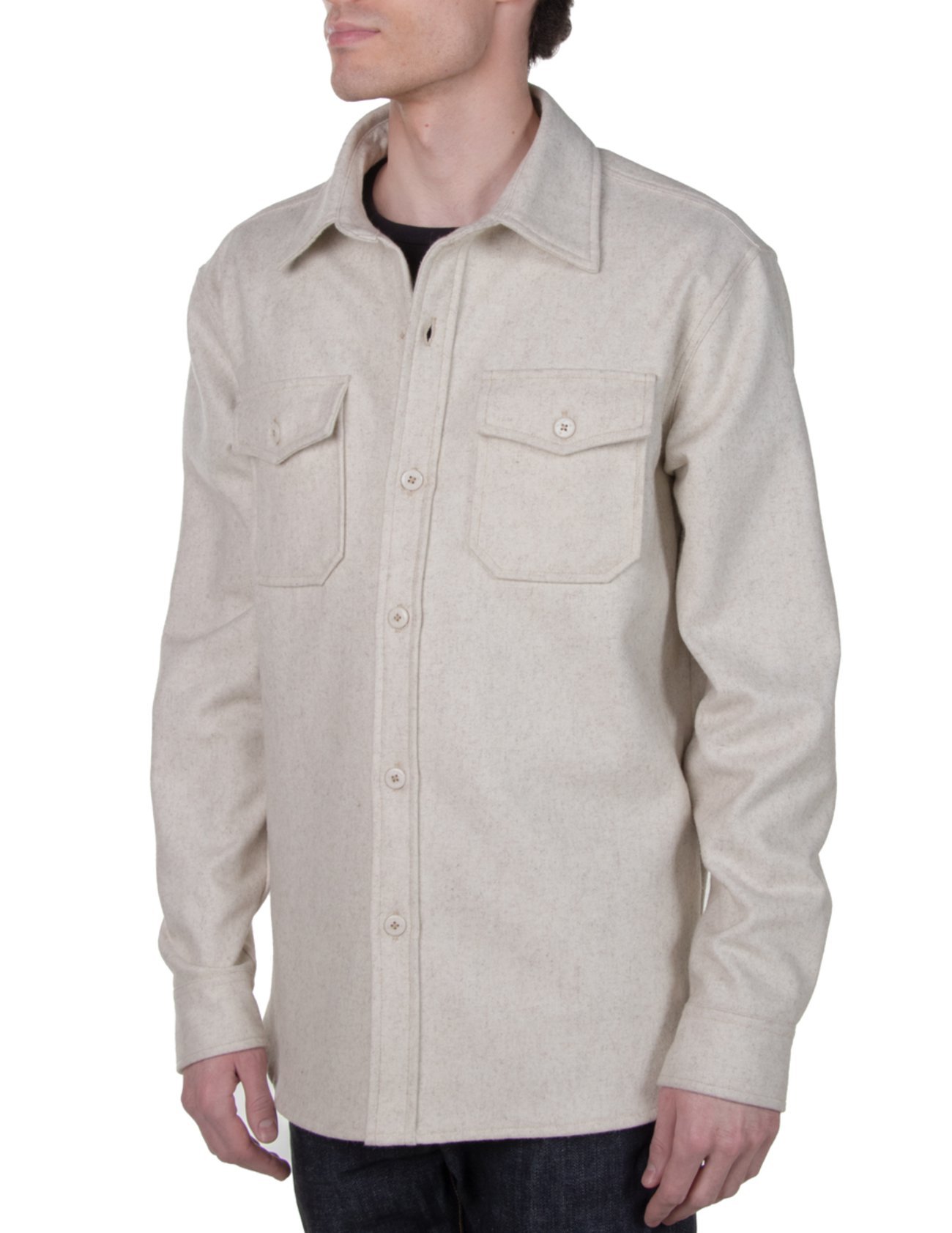 Schott CPO Wool Shirt Oatmeal