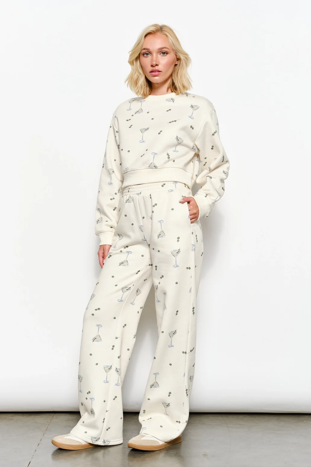 Billie Martini Sweatpants Cream & Olive