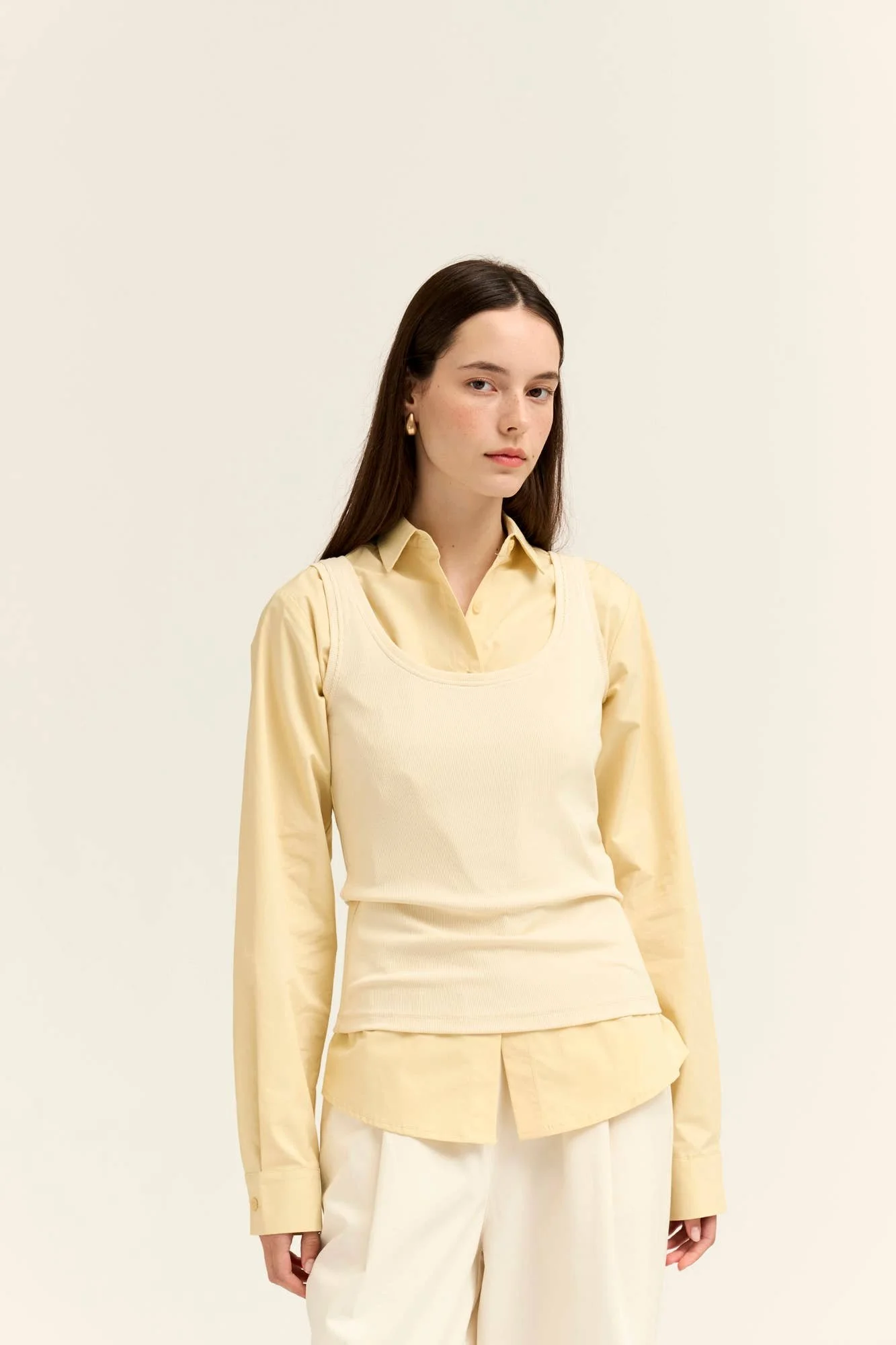 Basic Mini Rib Jersey Tank Butter