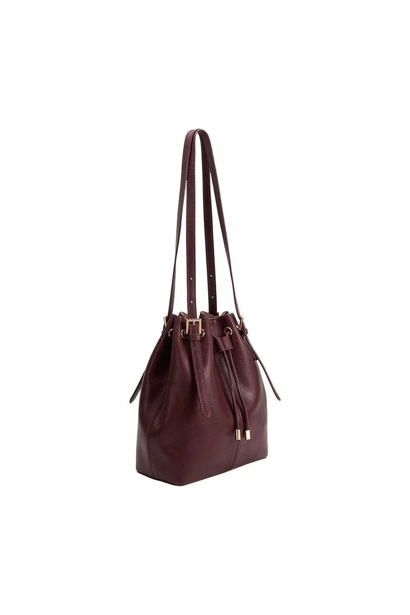 Sally Vegan Bucket Bag Plum