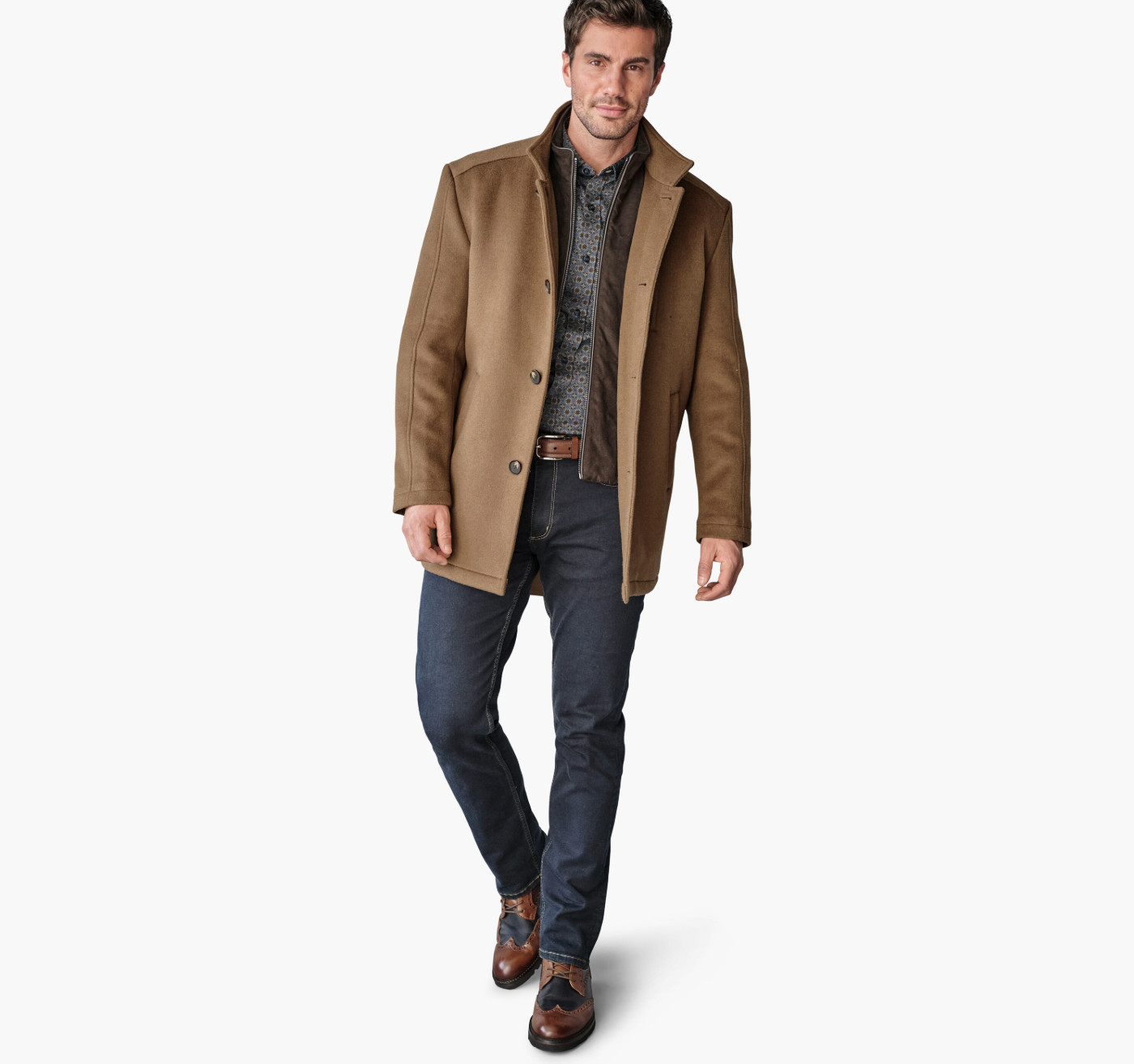 Johnston & Murphy Upton Car Coat Whiskey