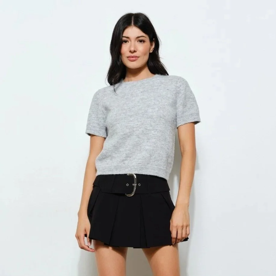 Adri Knit Tee Heather Gray