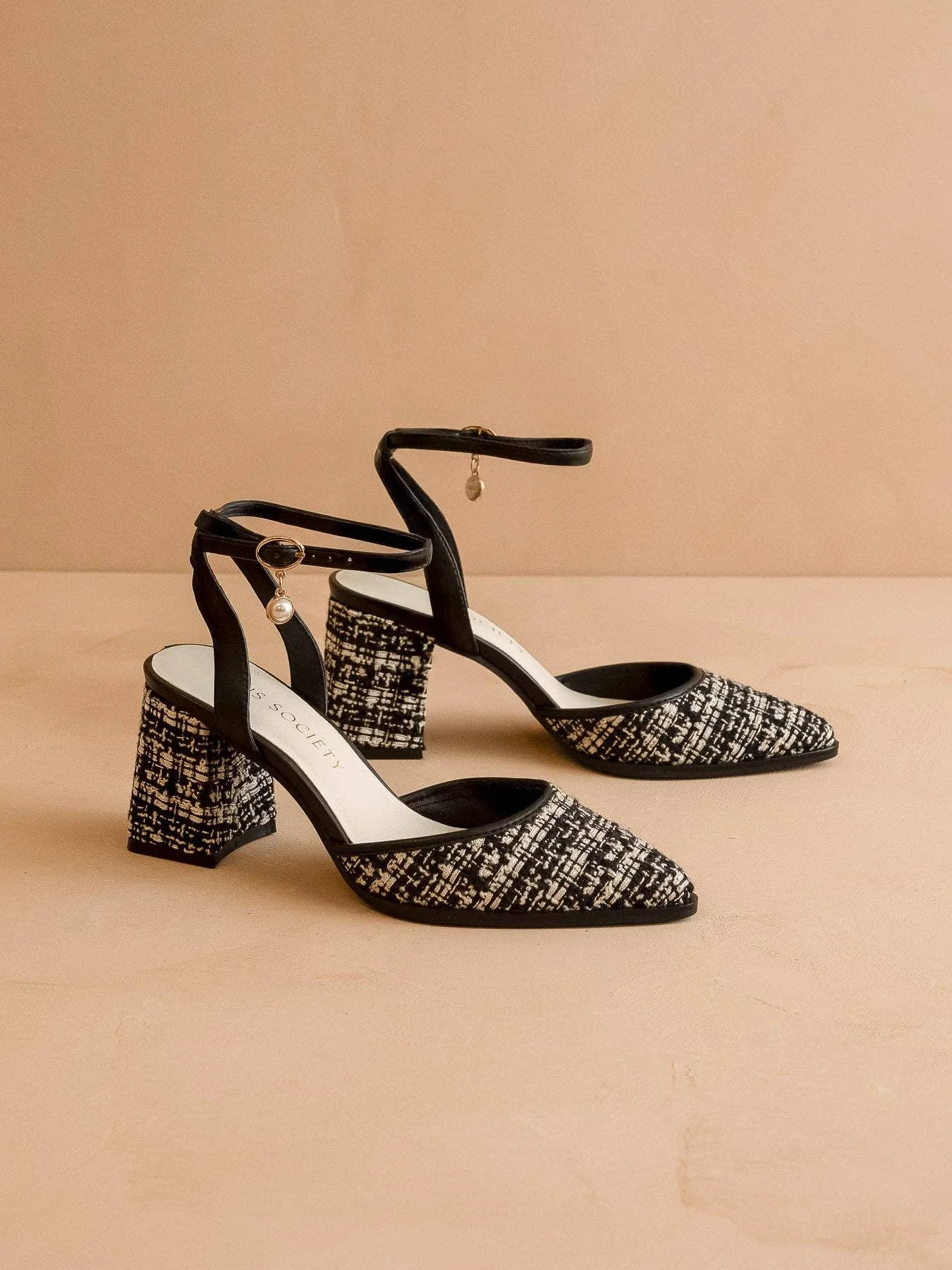 The Princess Pointed Toe Heel Black Tweed