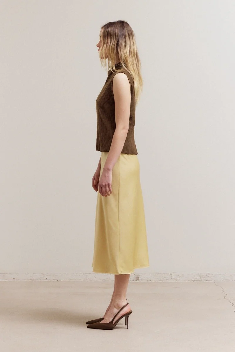 Satin Mermaid Skirt Daffodil
