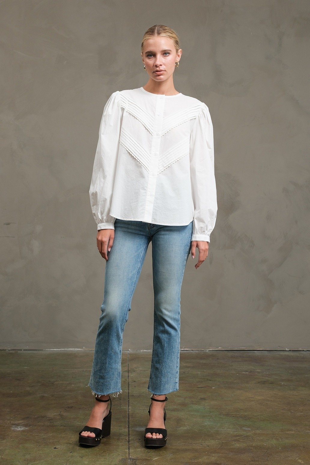 Classic Pintuck Blouse White