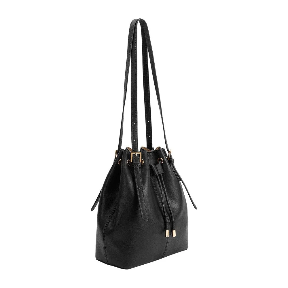 Sally Vegan Bucket Bag Black