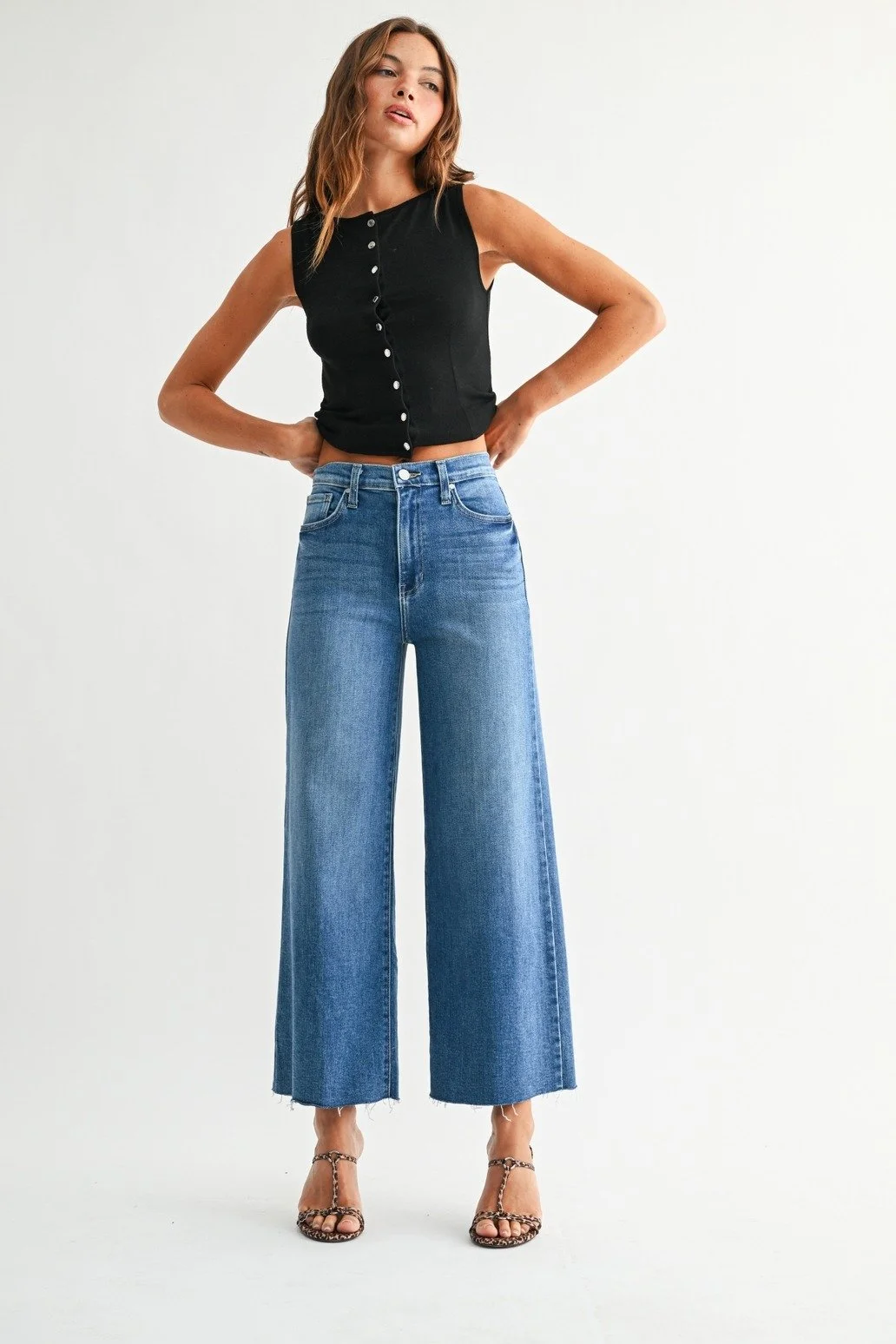 Scissor Cut Wide Leg Medium Denim
