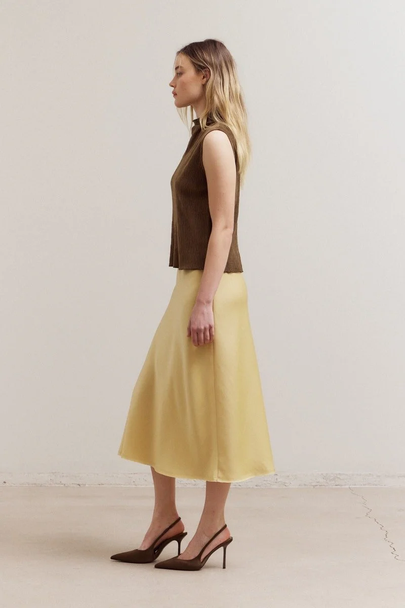 Satin Mermaid Skirt Daffodil