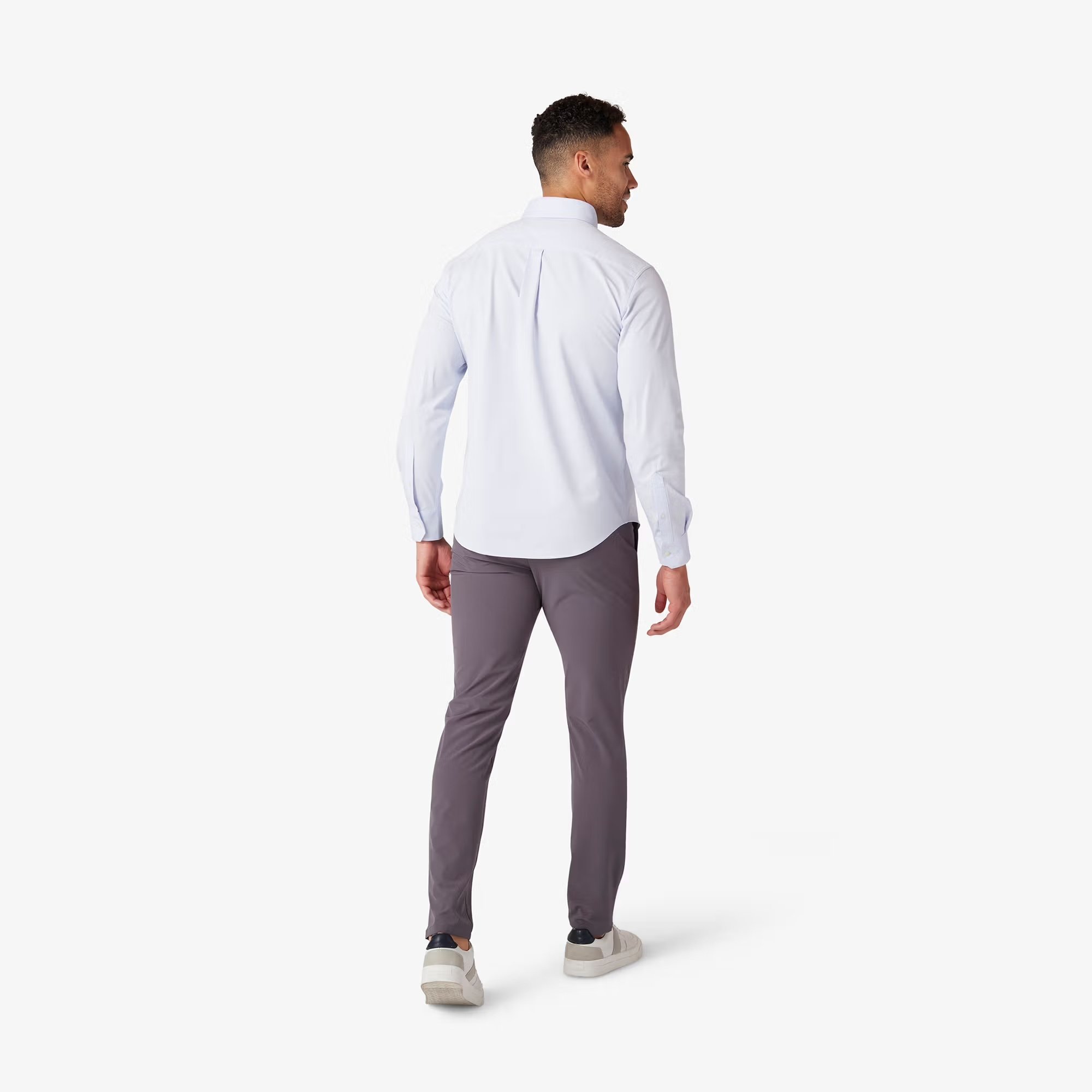 M+M Ellis Oxford No Tuck Sky Solid